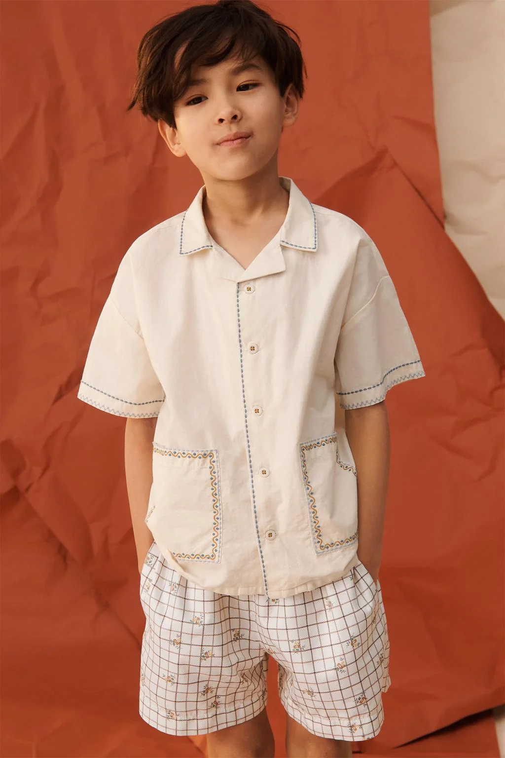 Рубашка с вышивкой и отстрочкой, лимитированная серия