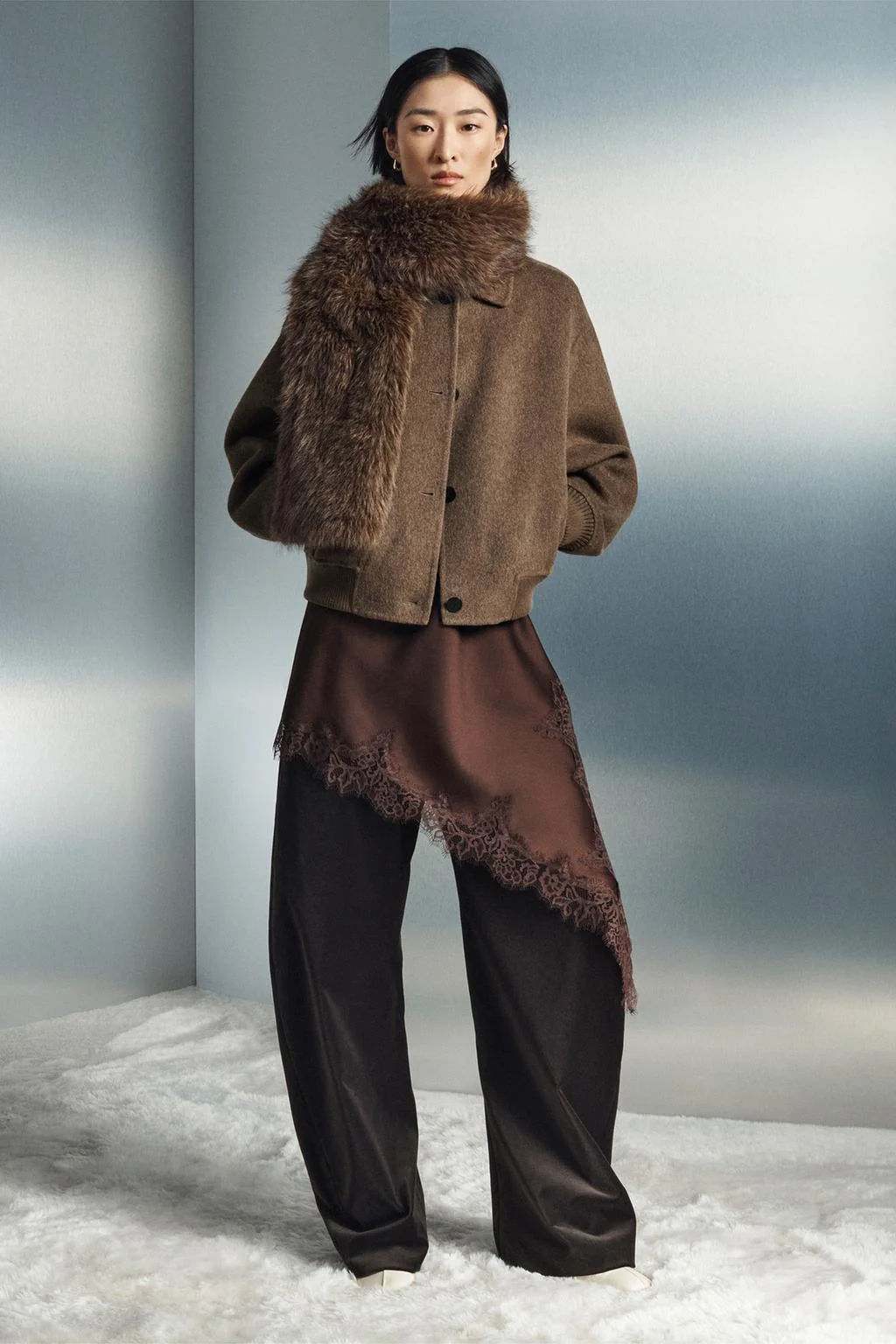 Куртка-бомбер из смесовой шерсти коллекция ZW