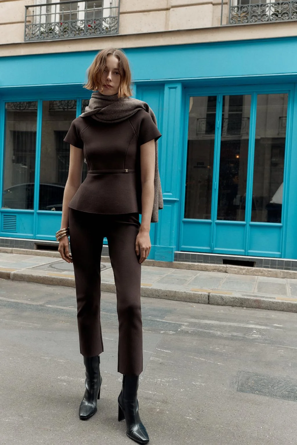 Прямые трикотажные брюки