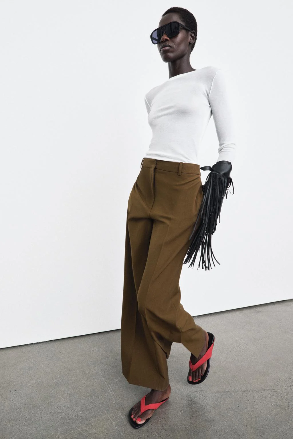 Прямые брюки с разрезами ZW Collection