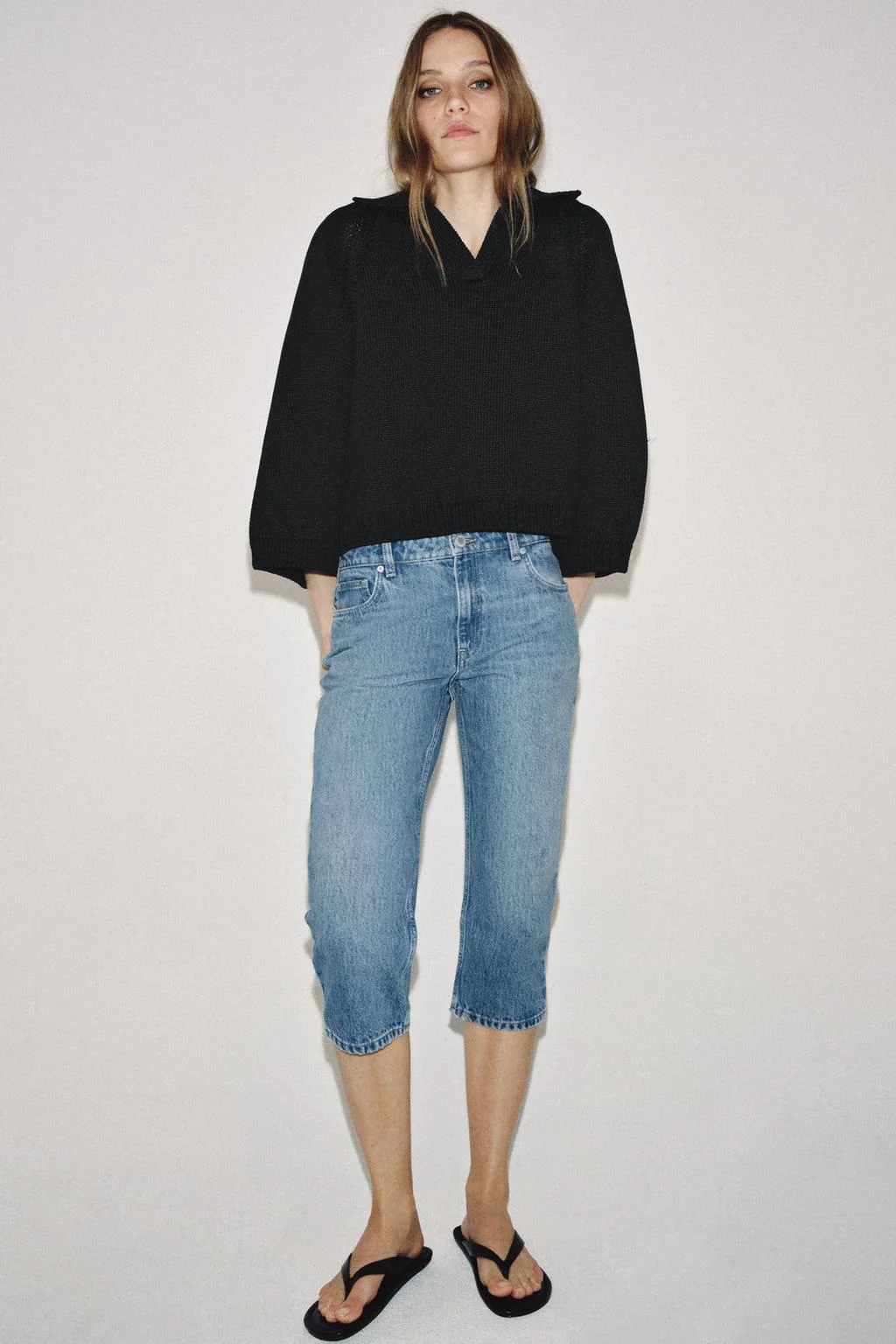 Джинсы капри средней посадки ZW COLLECTION — С средней талией