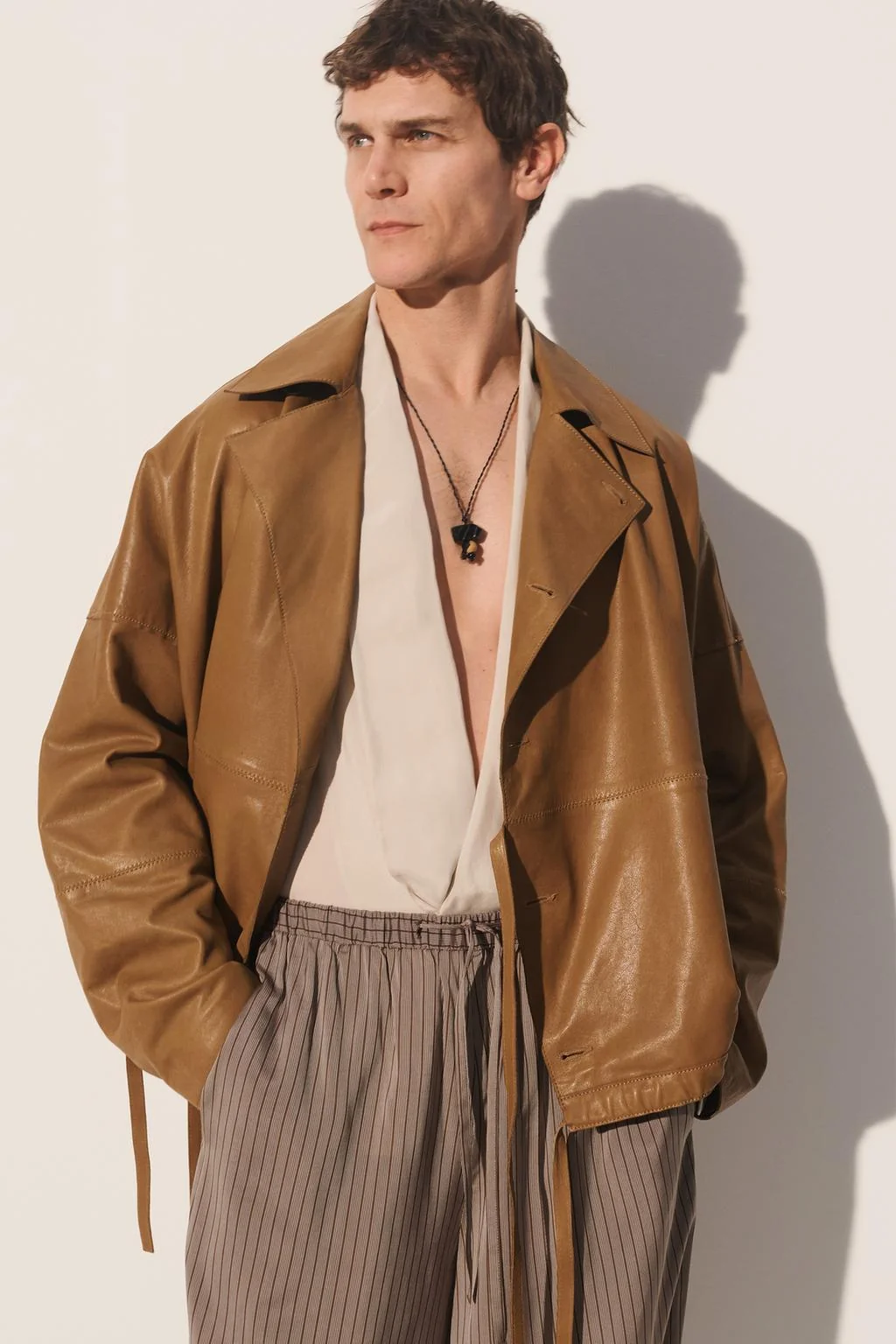 Куртка из наппа-кожи свободного кроя — Кожа