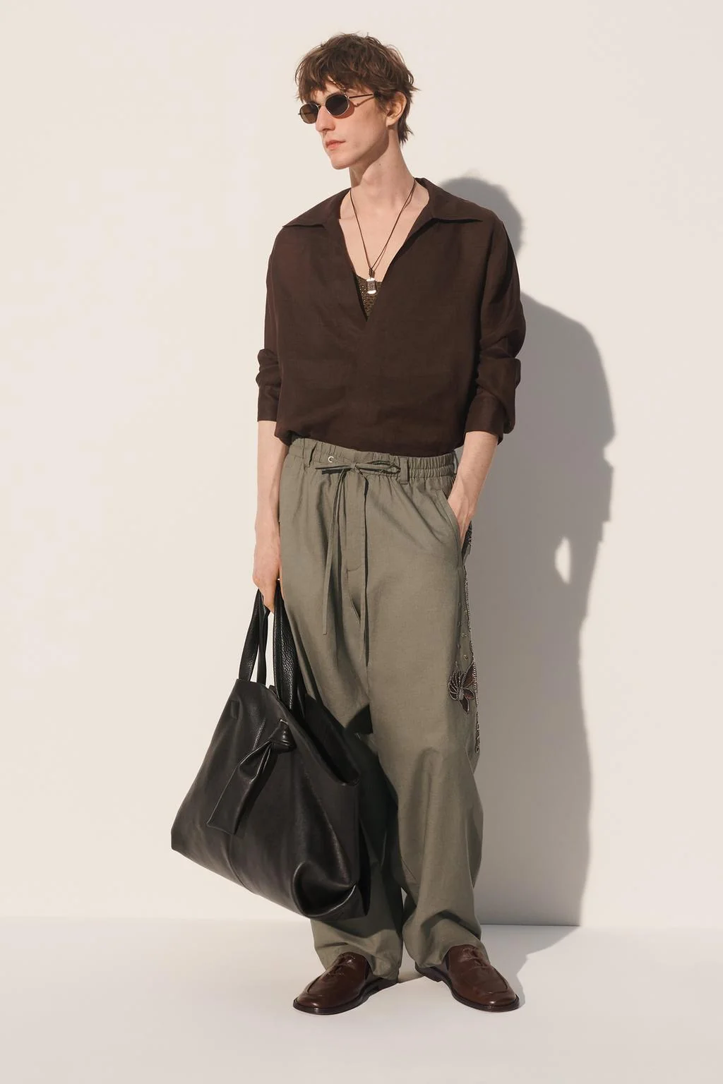 Поло из рамии и лиоцелла свободного кроя