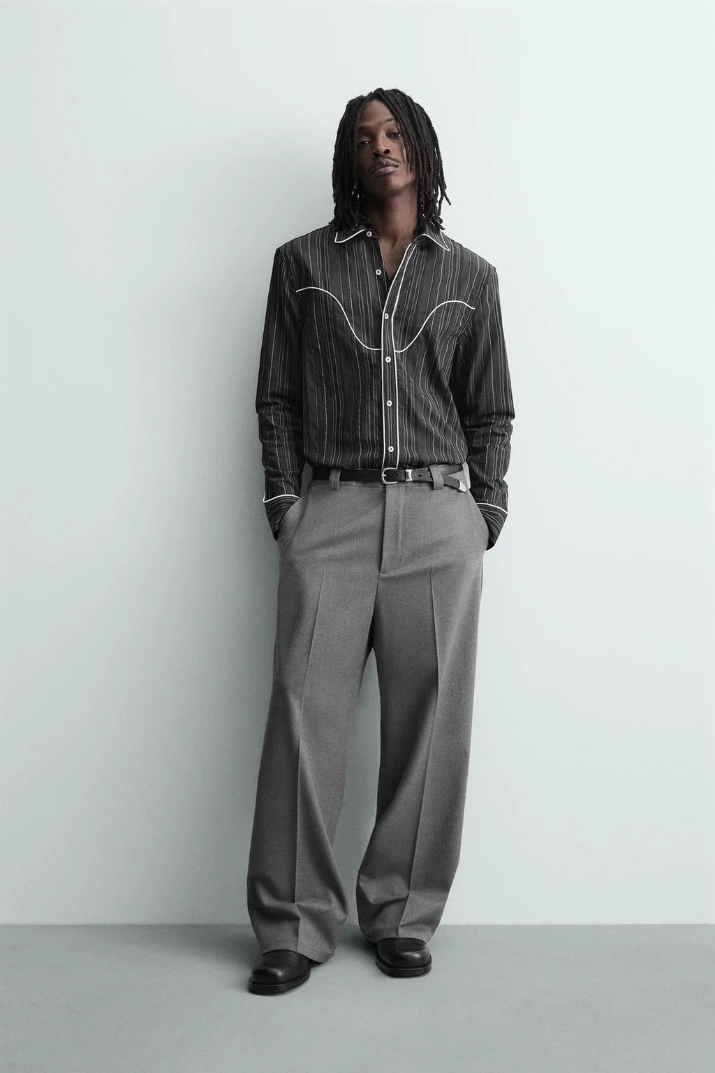 Рубашка в стиле вестерн с окантовкой