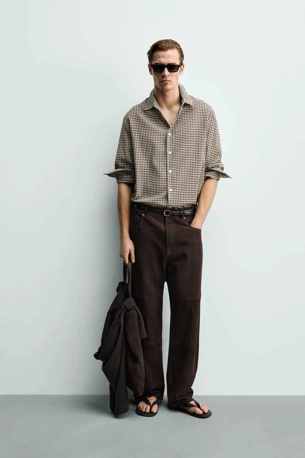 Рубашка в клетку с текстурой