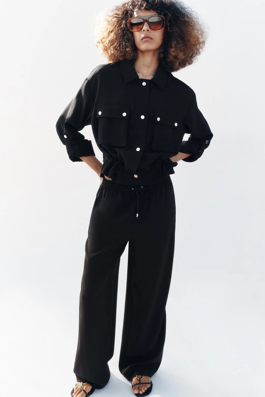 Сафари-куртка с закатанными рукавами