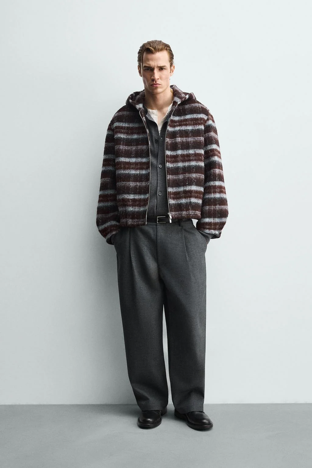 Худи-куртка в клетку с прямым кроем — Jackets