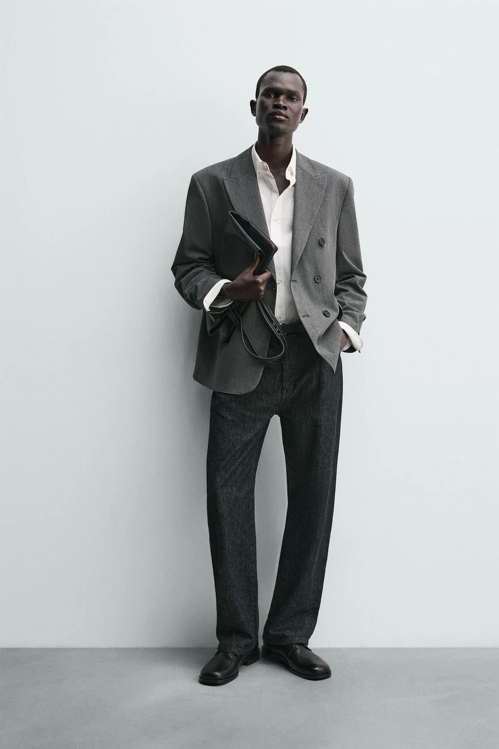 Пиджак двубортный из шерстяной смеси