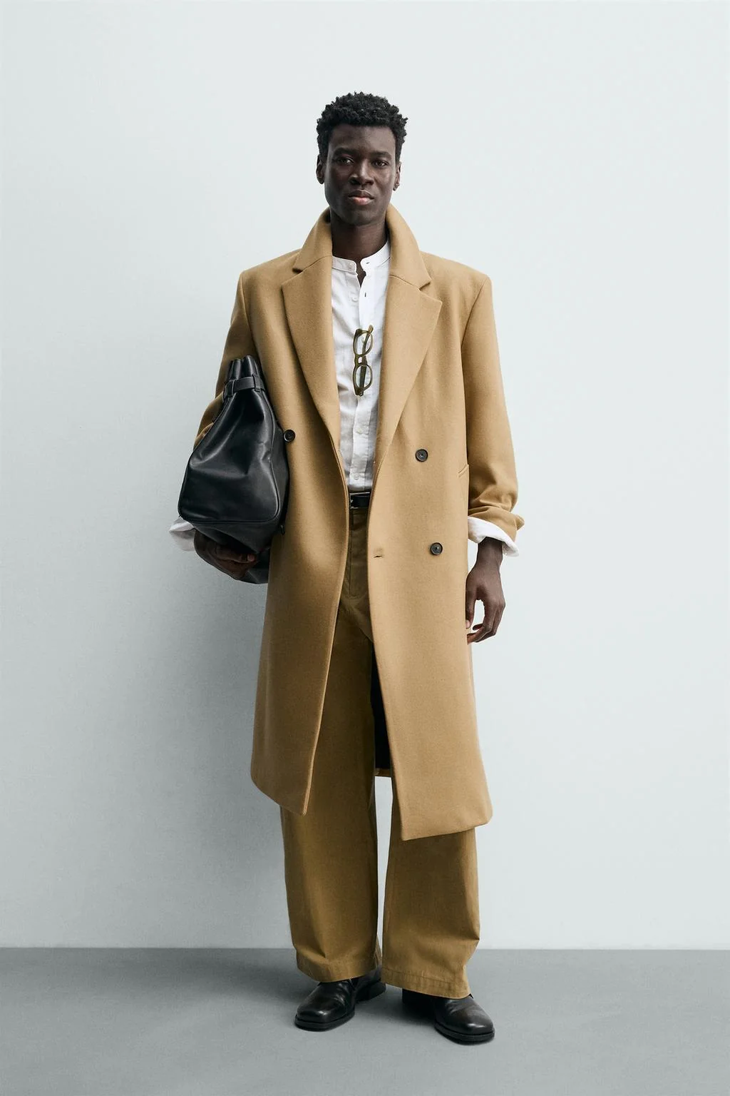 Пальто из смеси шерсти с двубортным кроем — Пальто