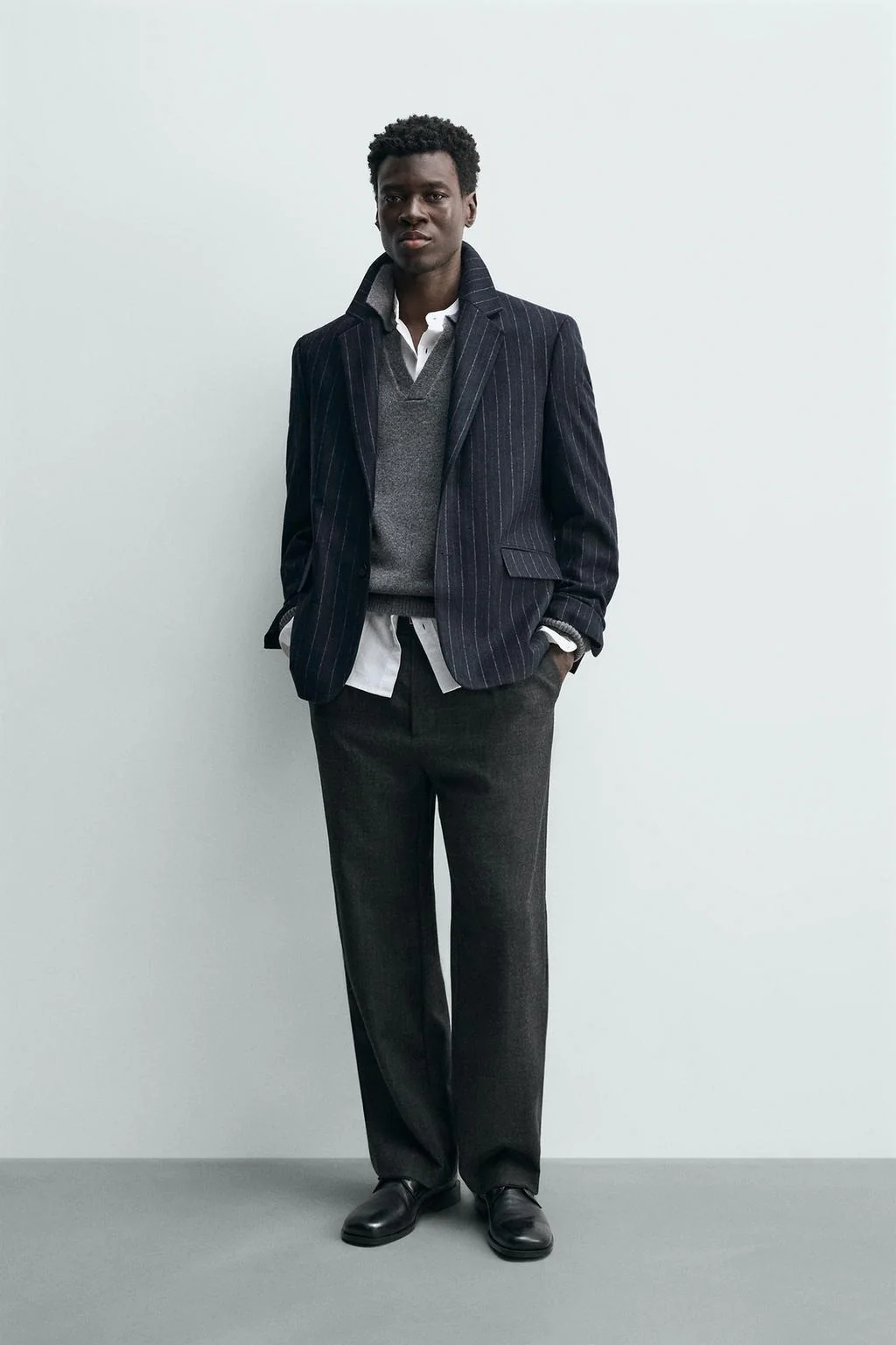 Пиджак из фланели в полоску