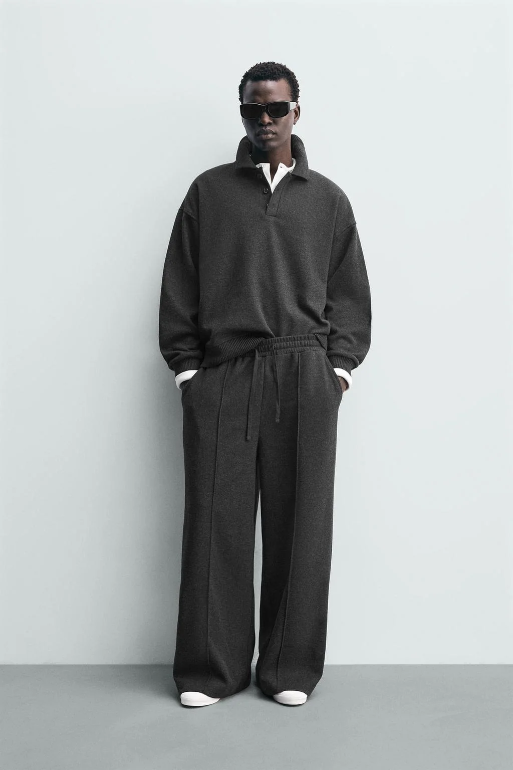 Текстурированный свитшот поло