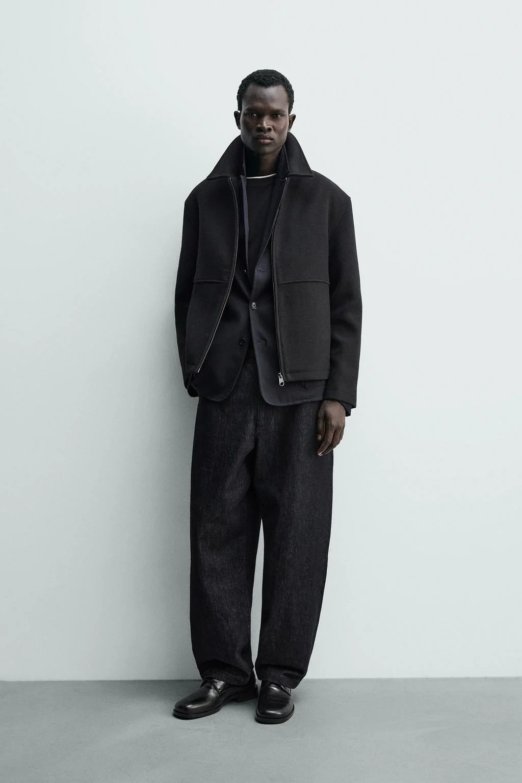 Текстурированная куртка в ёлочку на молнии — Jackets