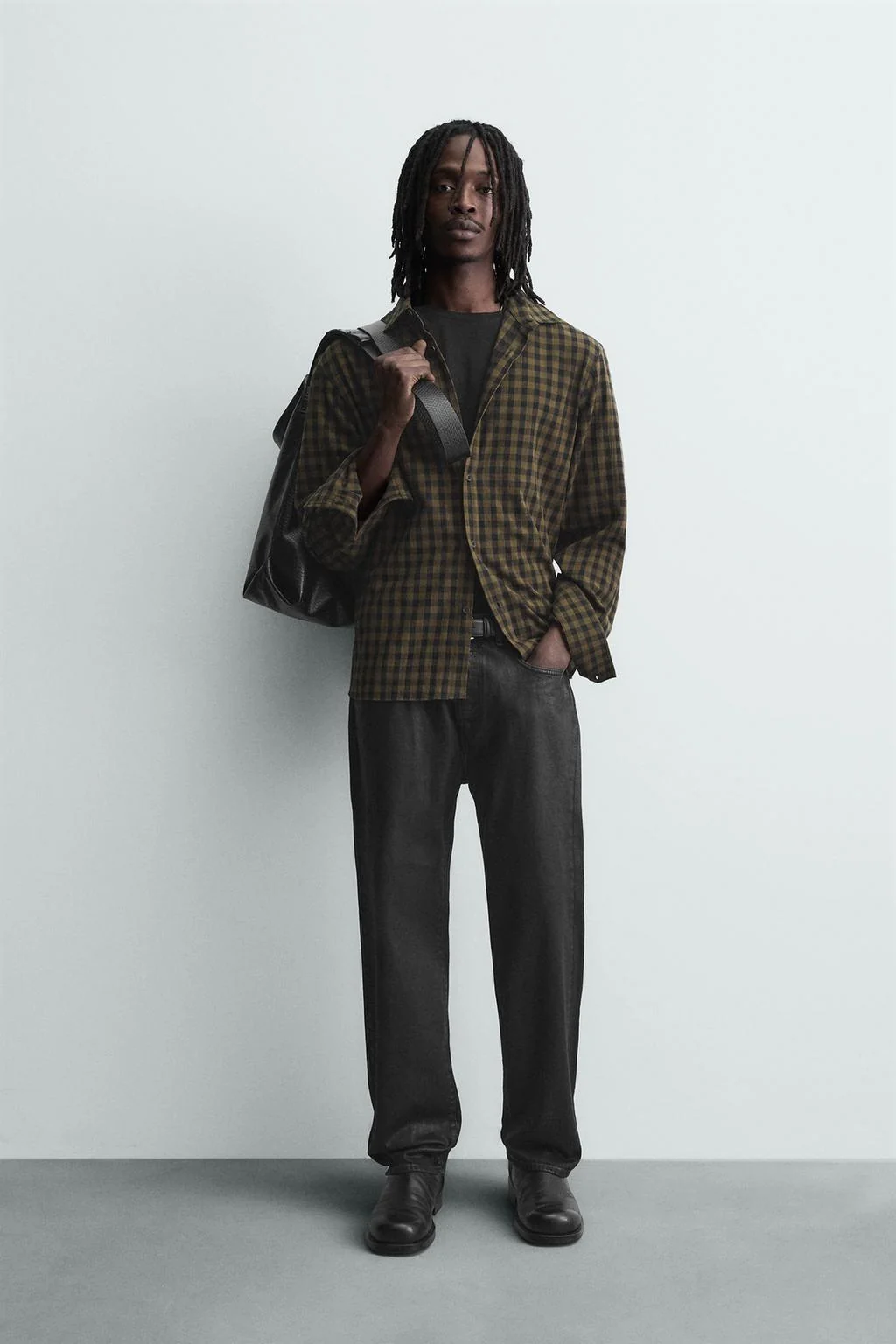 Рубашка в клетку свободного кроя