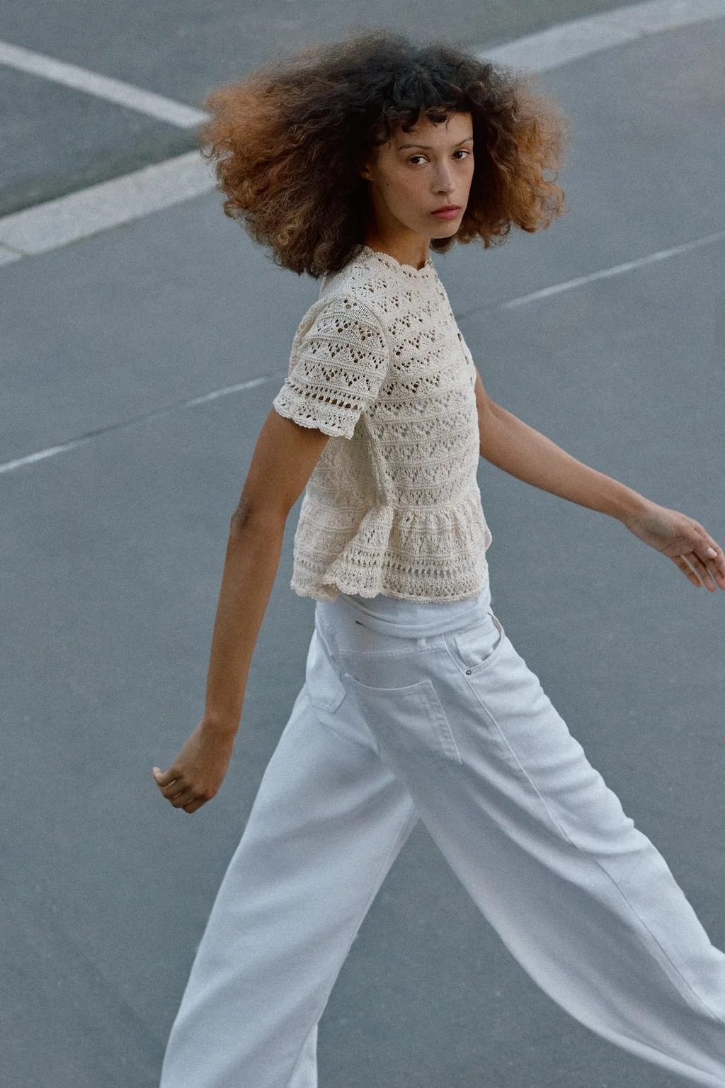 Кардиган с петельным узором и коротким рукавом