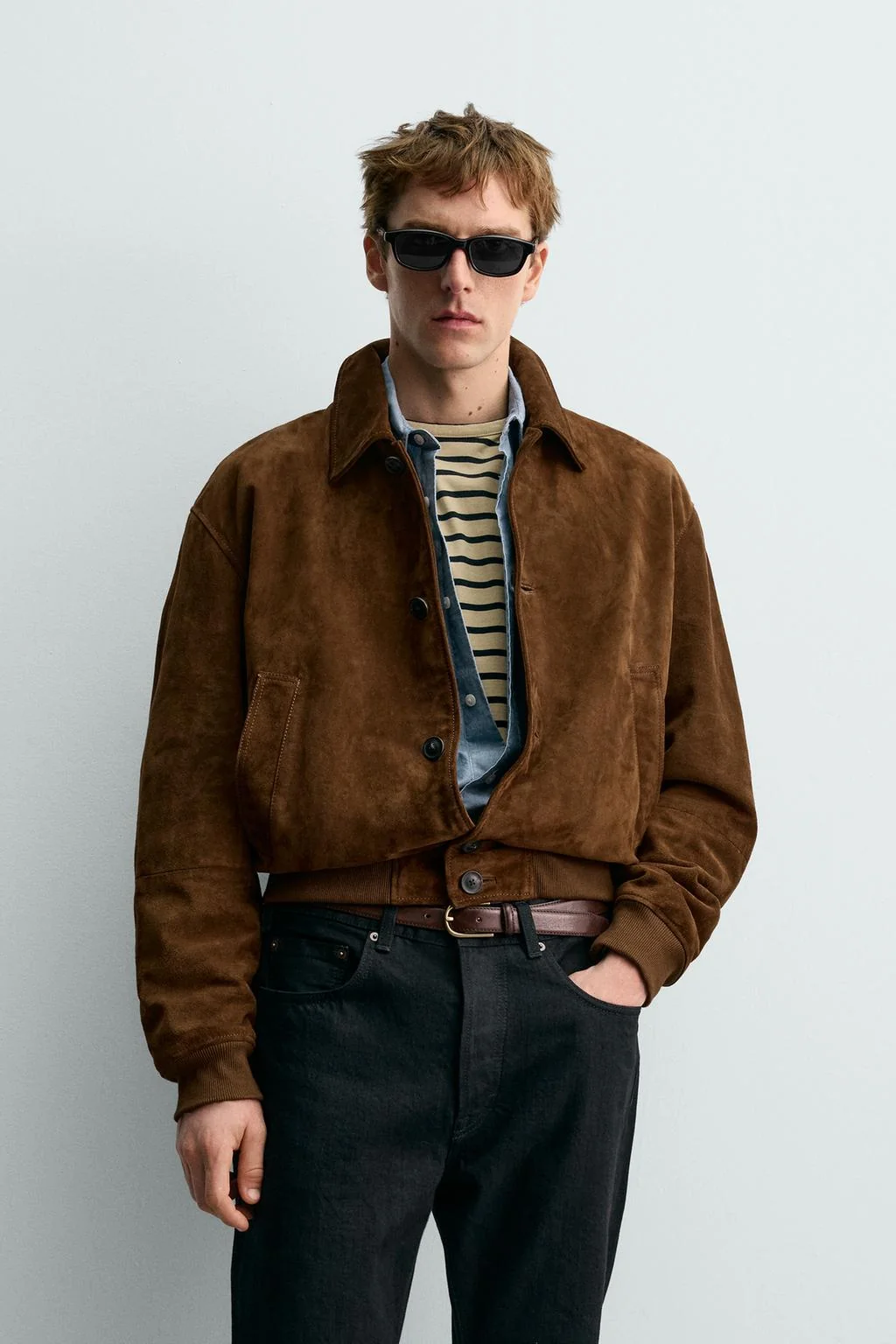 Укороченная замшевая куртка Aaron Levine X Zara