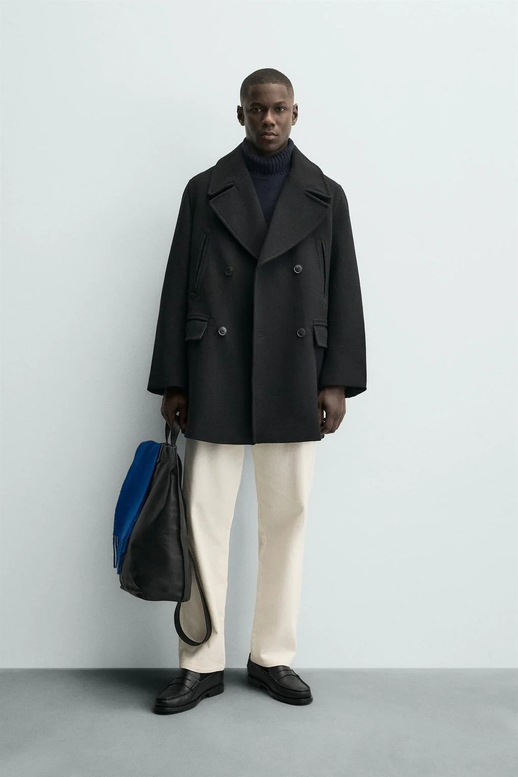 Двойнобортное пальто 3/4 длины с карманами — Пальто