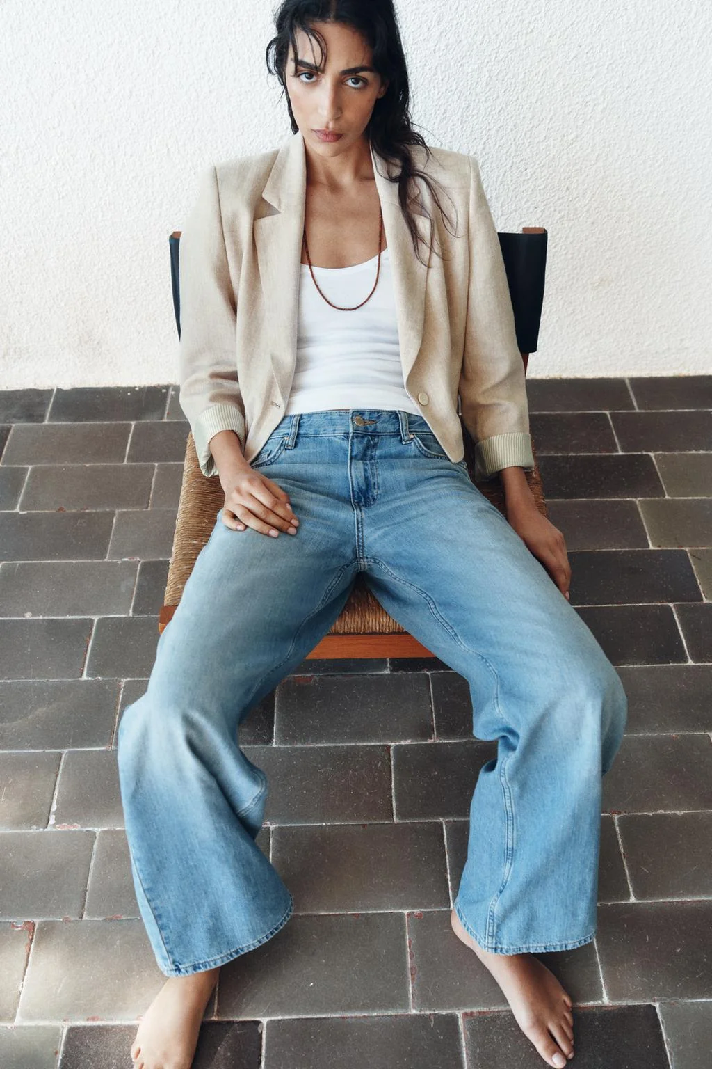 Короткий пиджак из льняной смеси с подплечниками