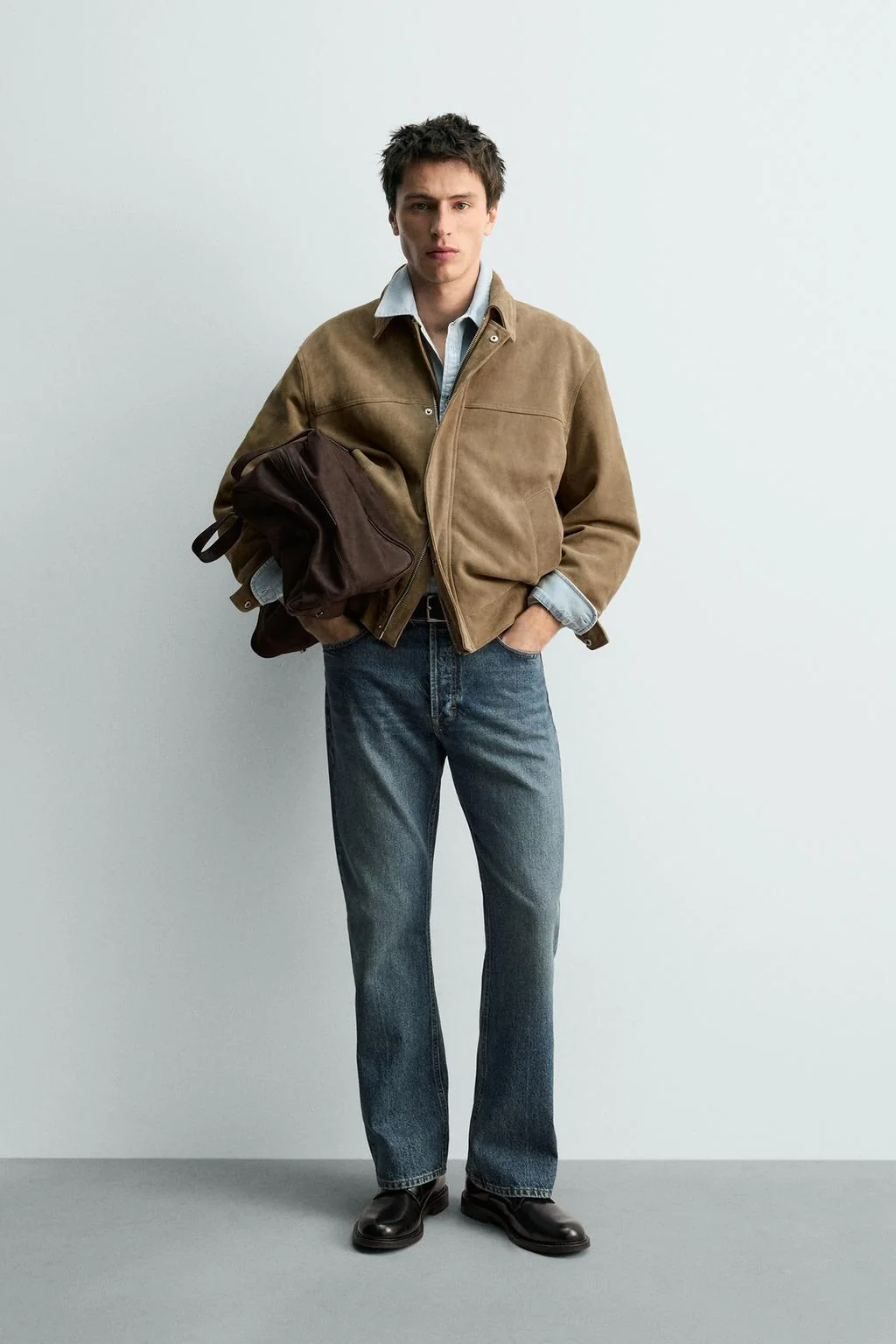 Куртка из кожи и замши