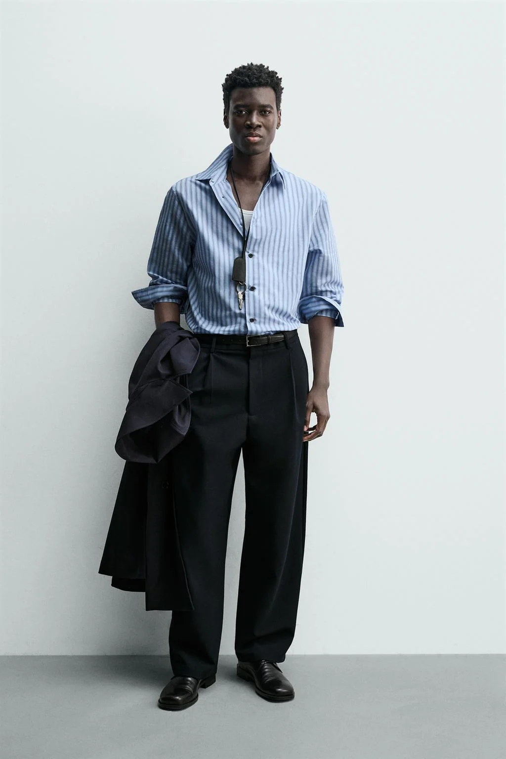 Рубашка в полоску свободного кроя