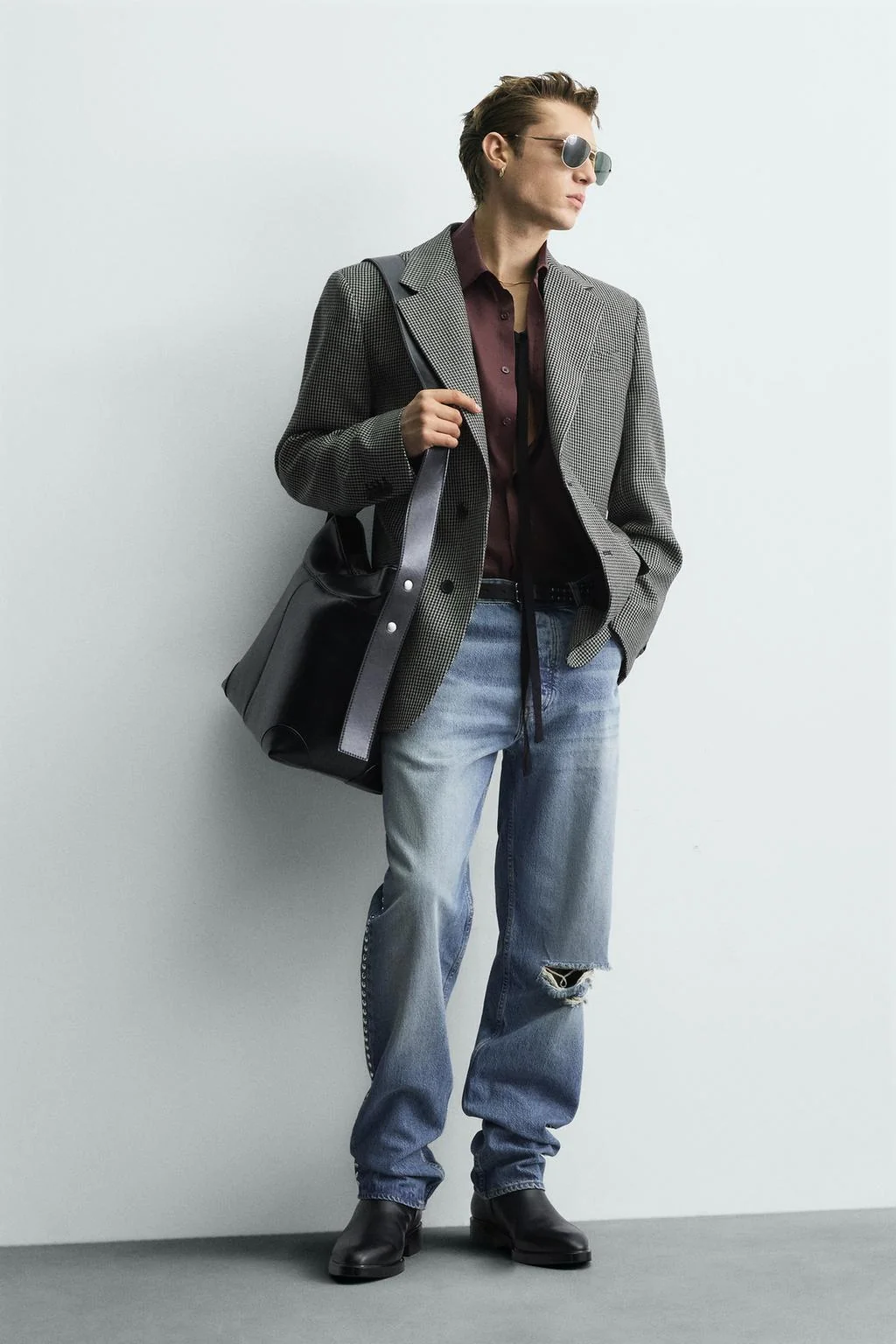 Тотэ-баг с контрастной строчкой