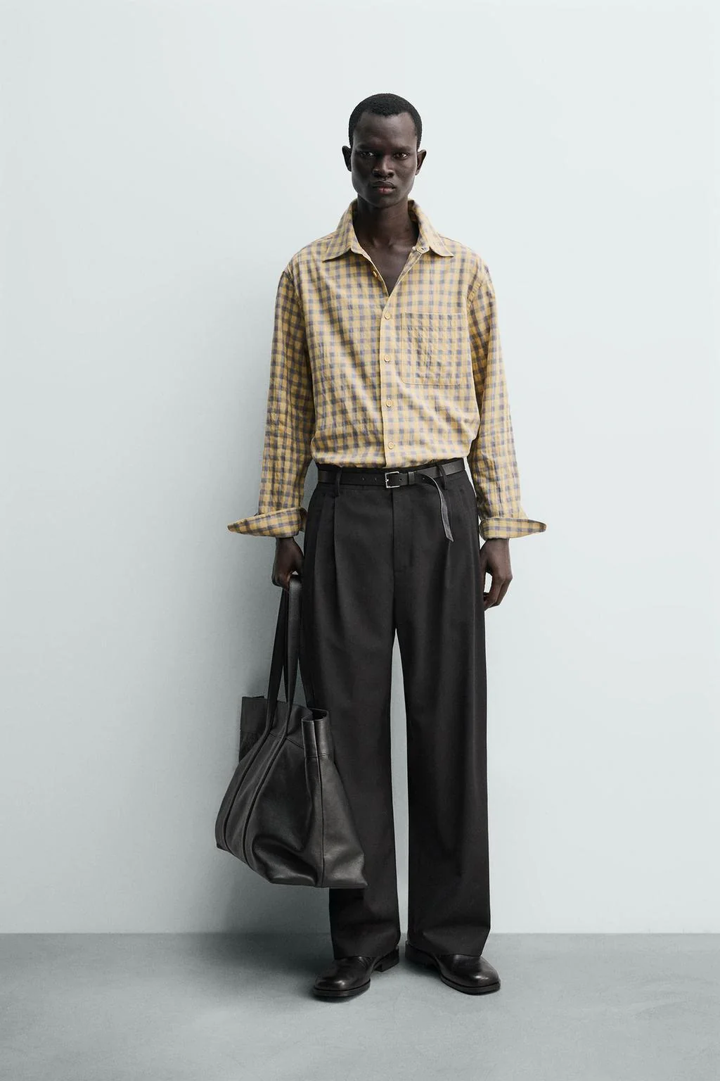 Рубашка в клетку свободного кроя