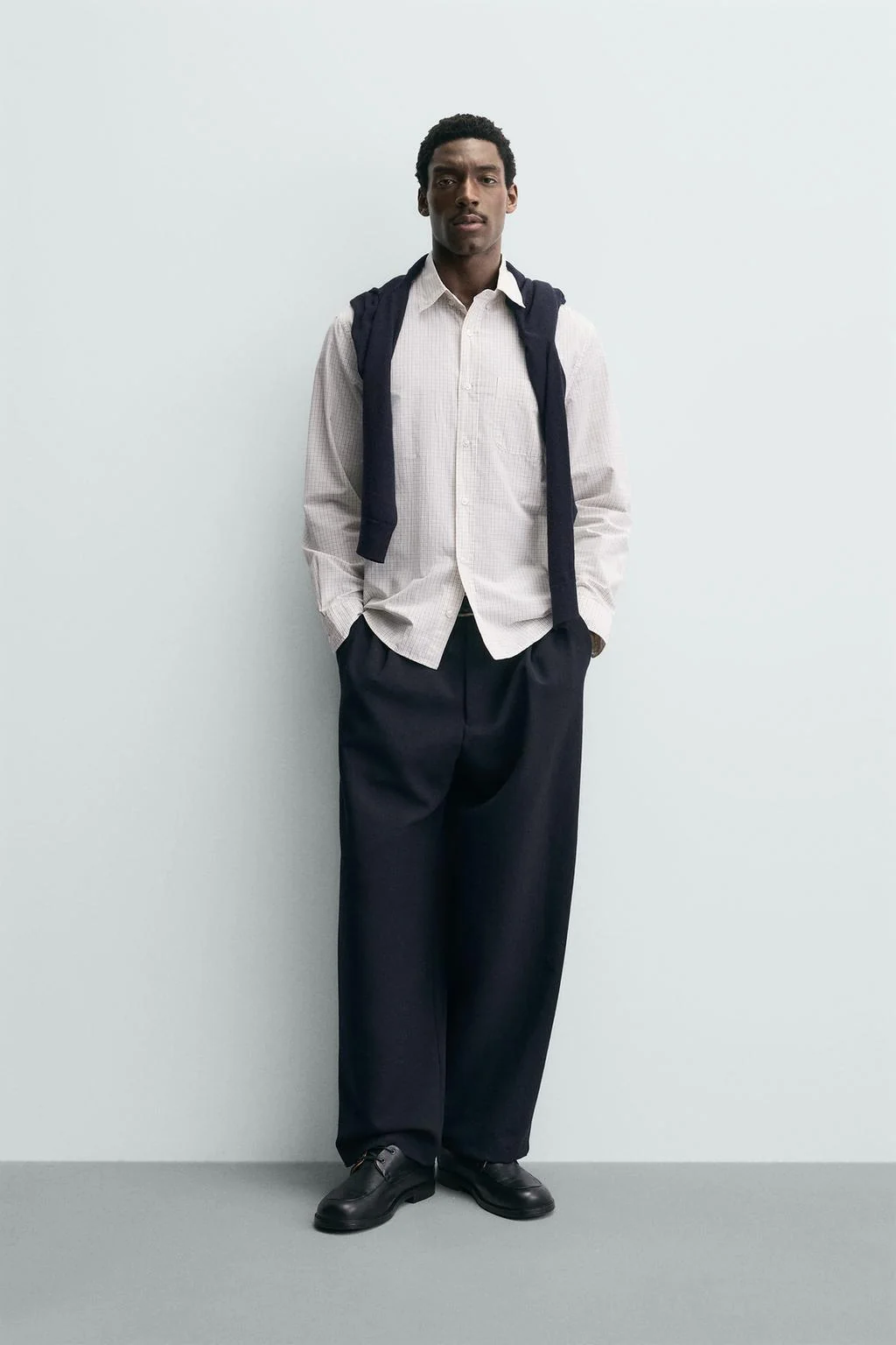 Рубашка в клетку с карманом