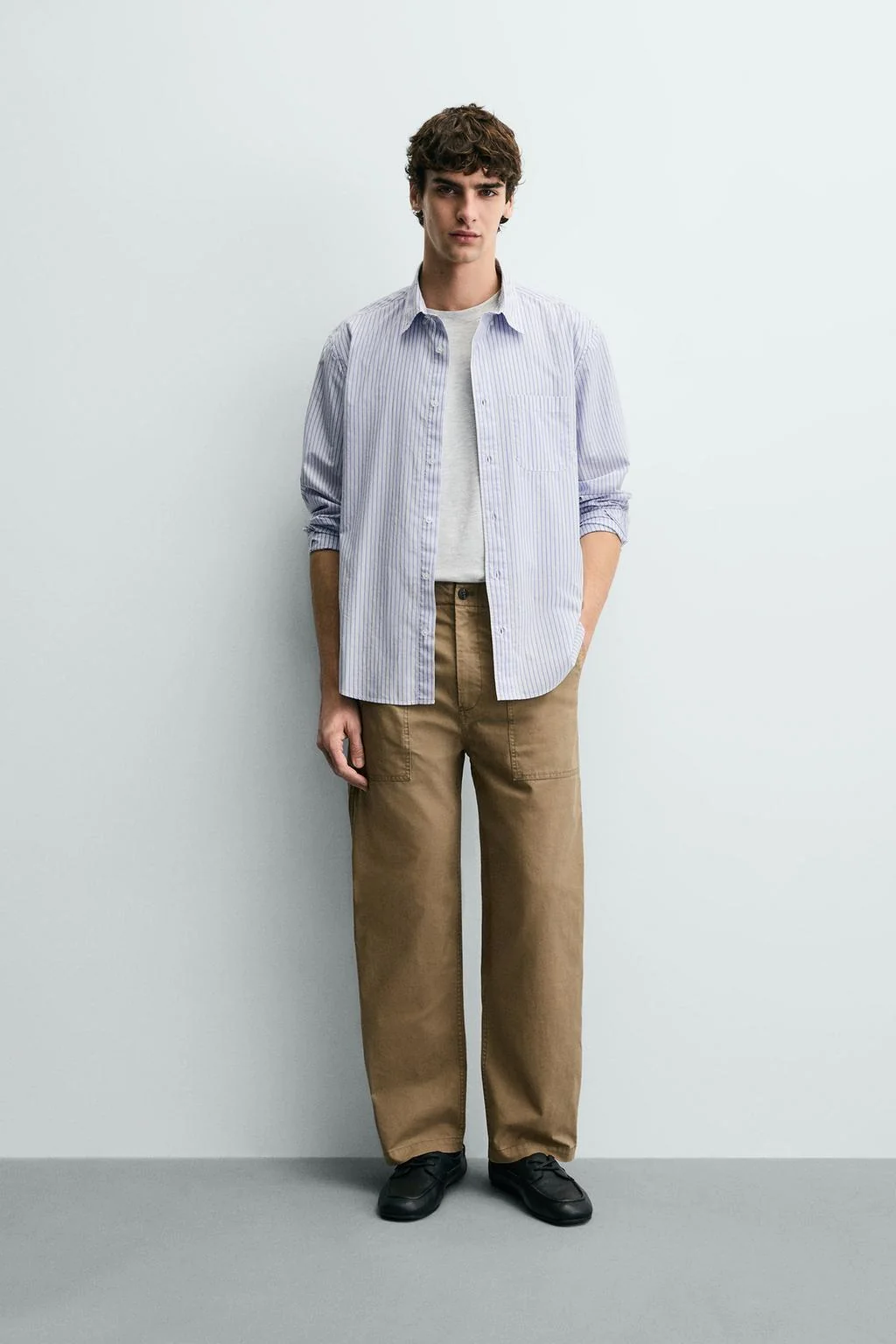 Рубашка в полоску с карманом