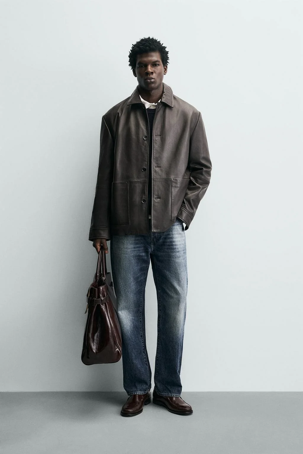 Кожаная куртка с карманами — Кожа