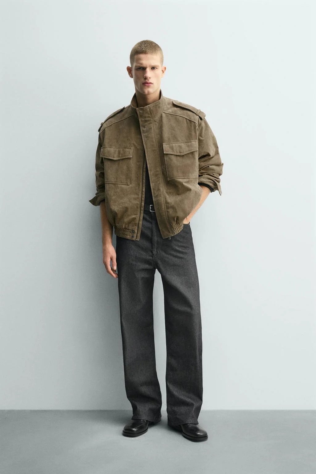 Куртка из кожи и замши