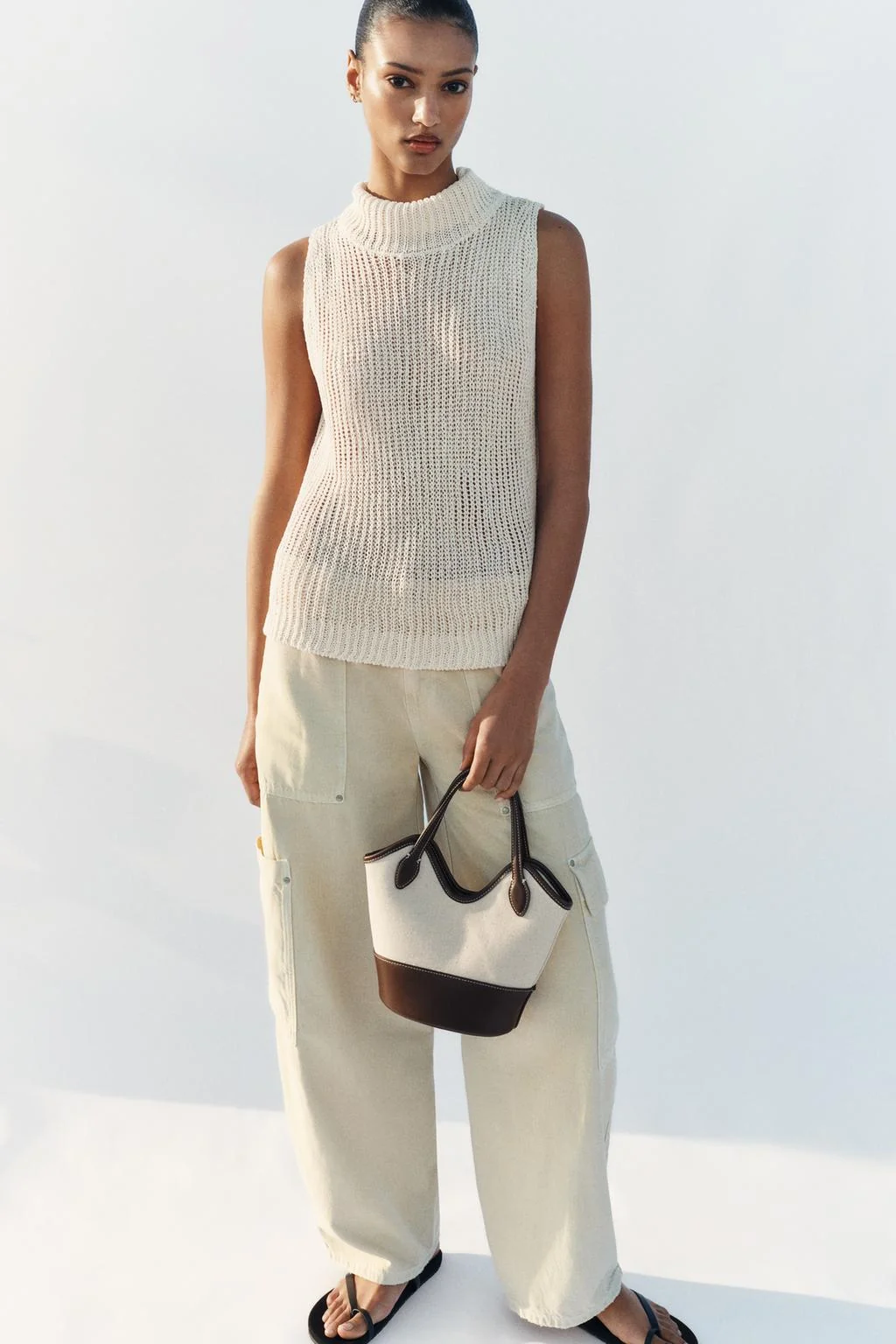 Комбинированная холщовая сумка — Сумки через плечо