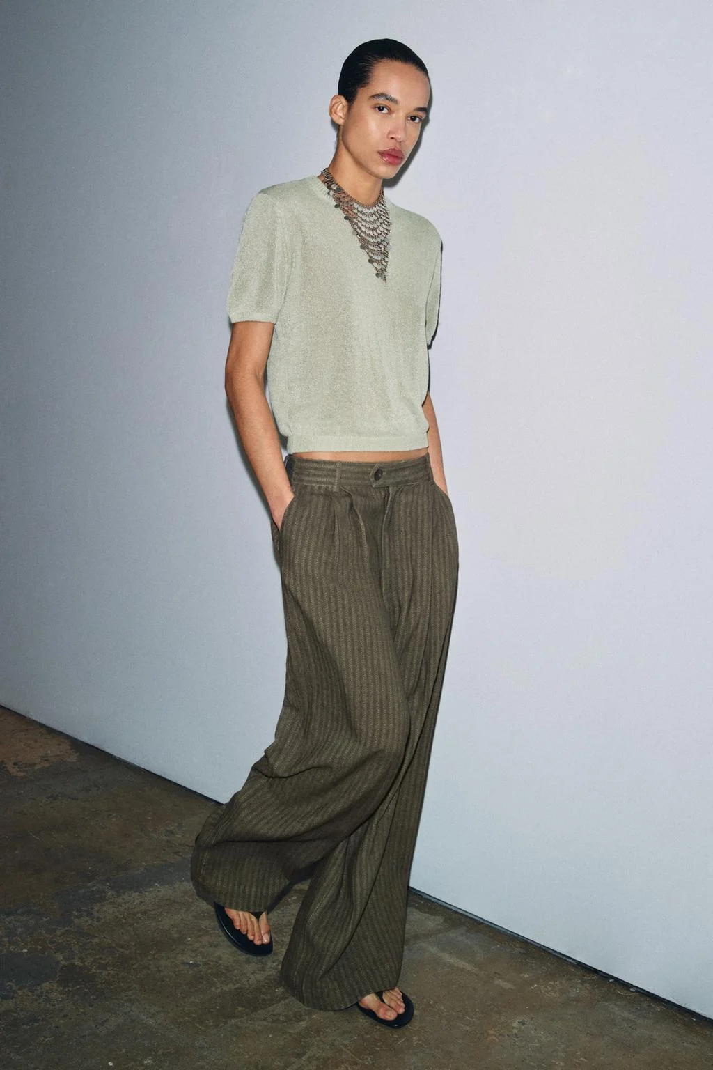 Топ из трикотажа с короткими рукавами