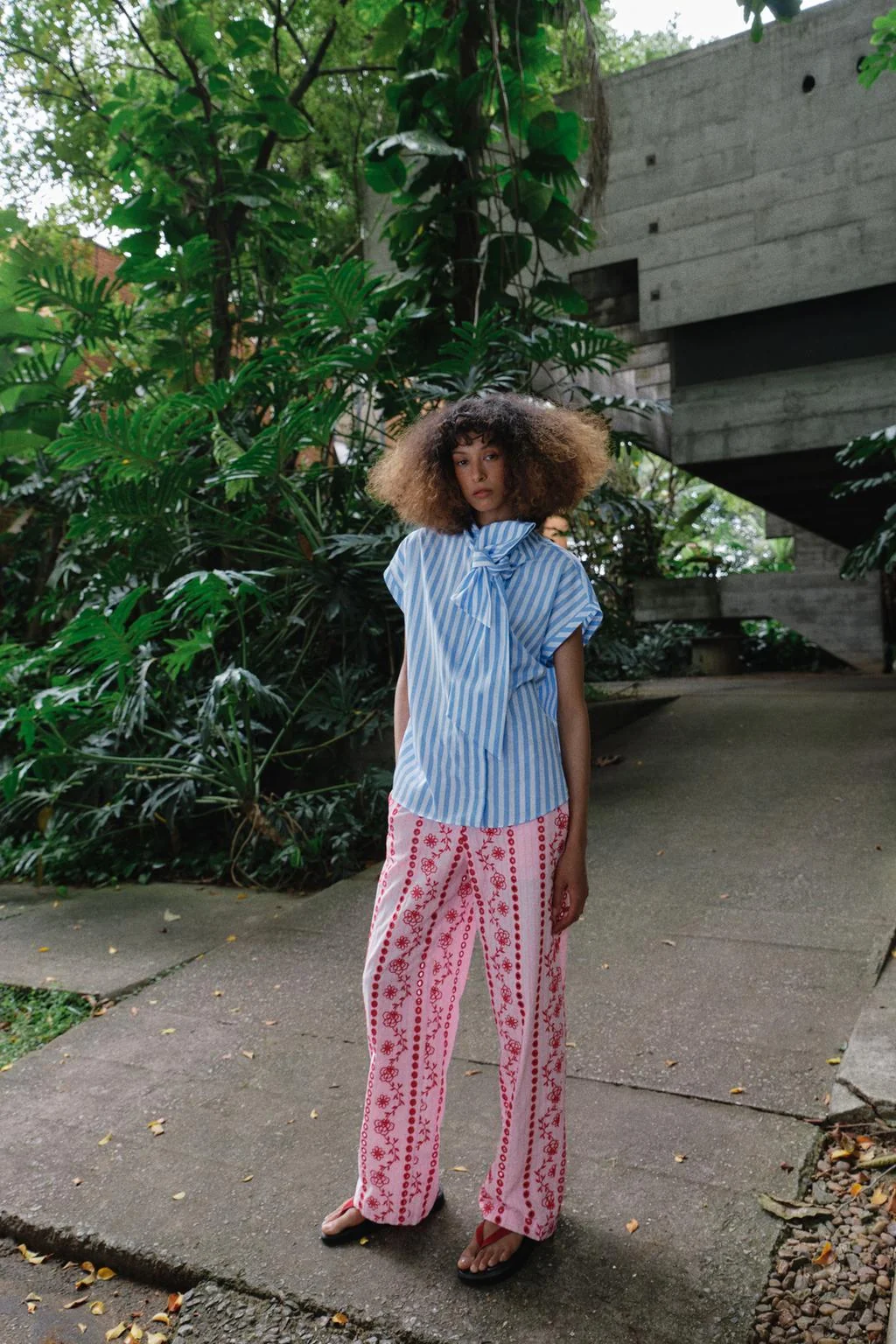 РУБАШКА В ПОЛОСКУ С БАНТОМ