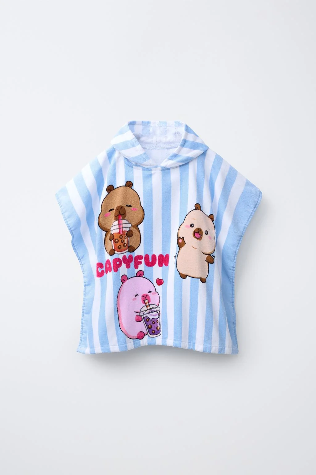 Пончо-полотенце в полоску Capybara Capyfun ©