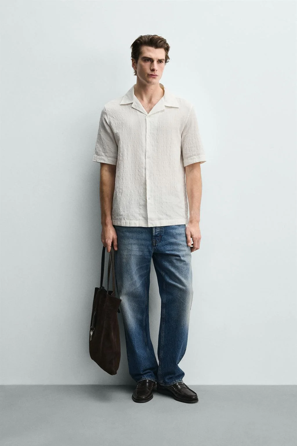 РУБАШКА ИЗ ШЕРСТИ С ЯЧЕЙКОВЫМ УЗОРОМ