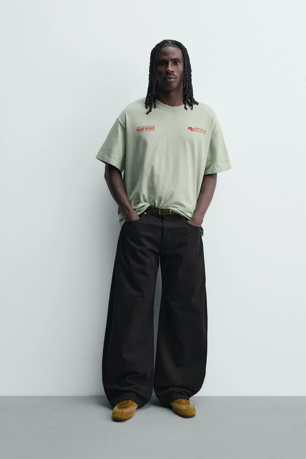 ФУТБОЛКА С ПЕЧАТЬЮ СЛОГАНОВ С ЭФФЕКТОМ СТИРКИ