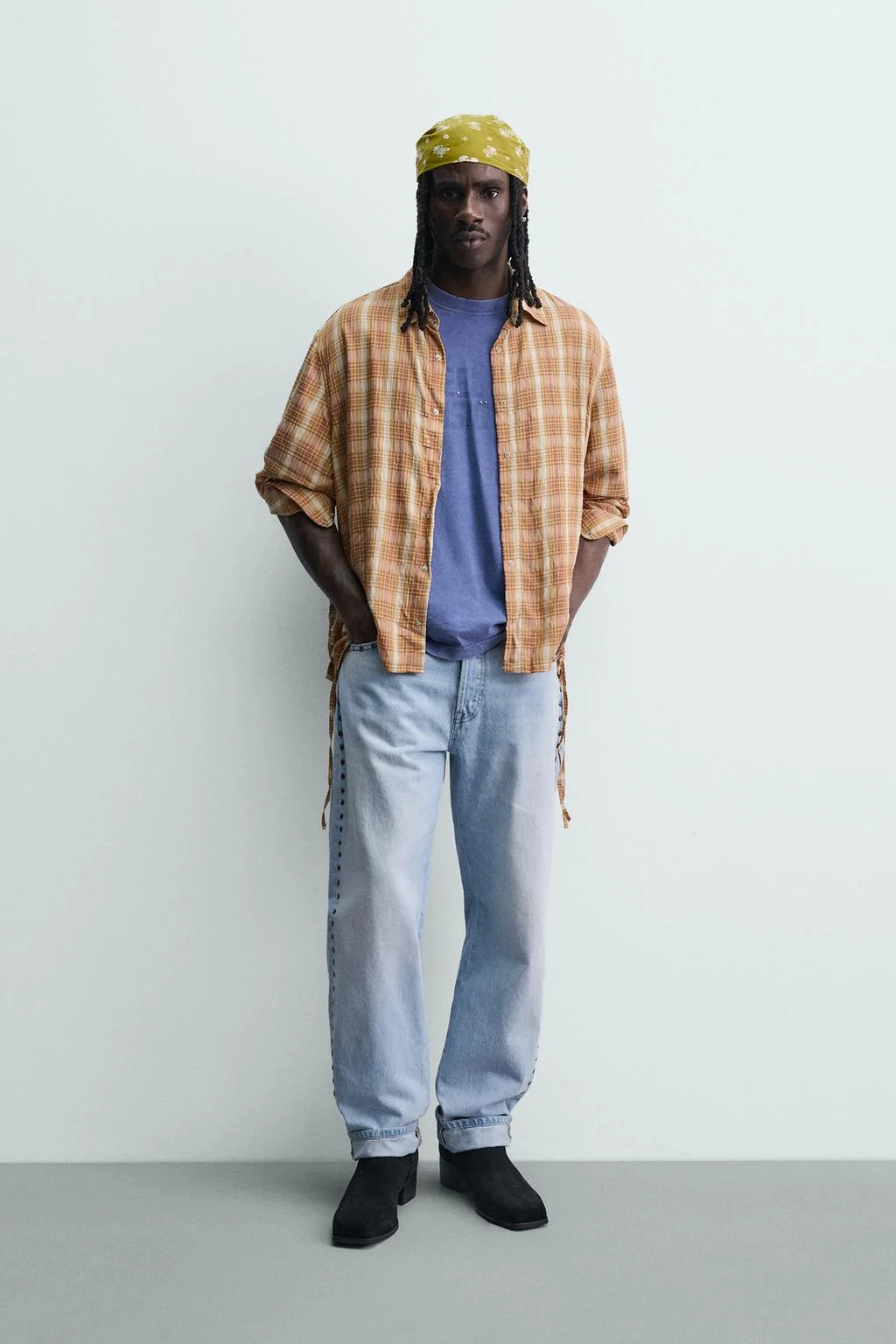 ПЛАТЬЕ С ВОЛАНАМИ ИЗ ЛЬНЯНОЙ ТКАНИ