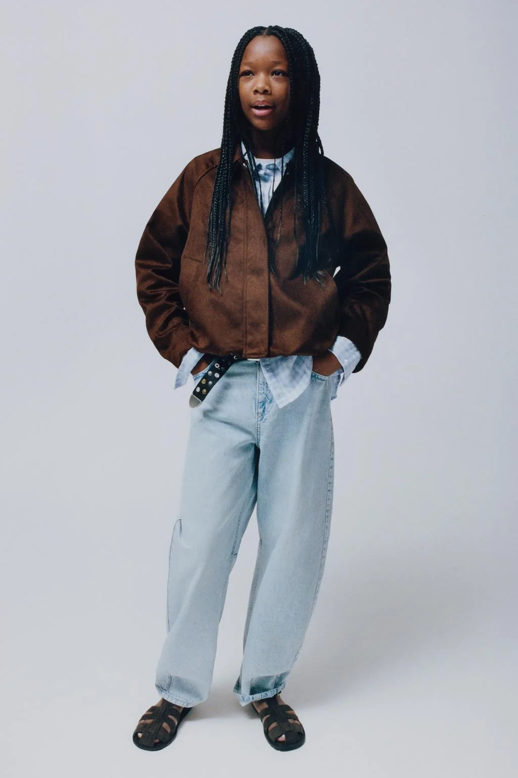 Куртка-бомбер из искусственной замши