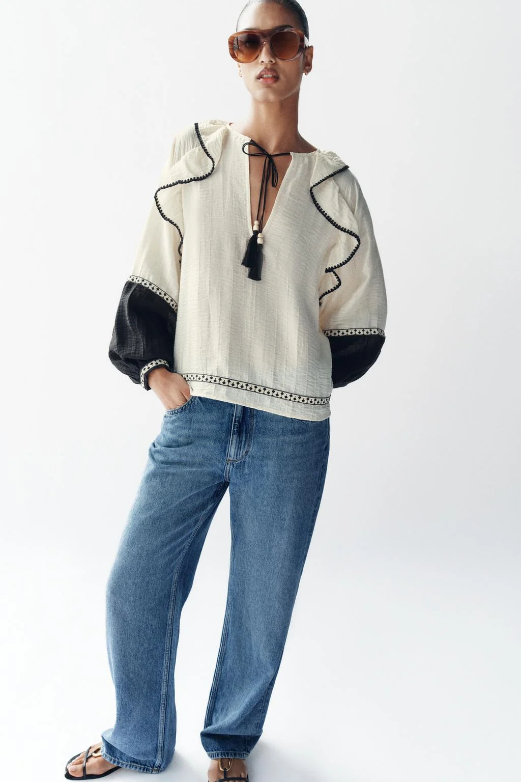 Объёмная блузка с оборками — Блузки