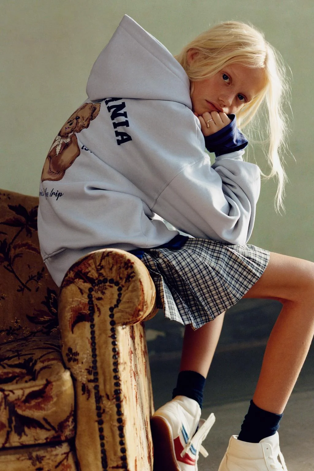 Юбка в клетку на пуговицах