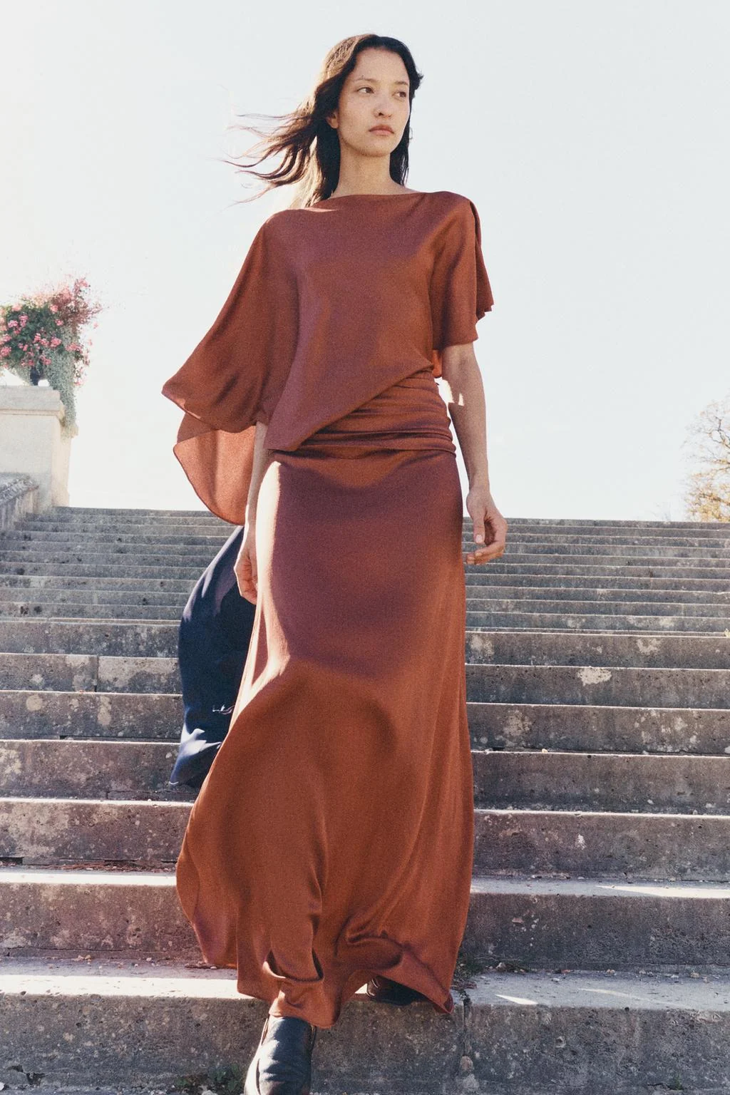 Платье длинное сатиновое ZW Collection