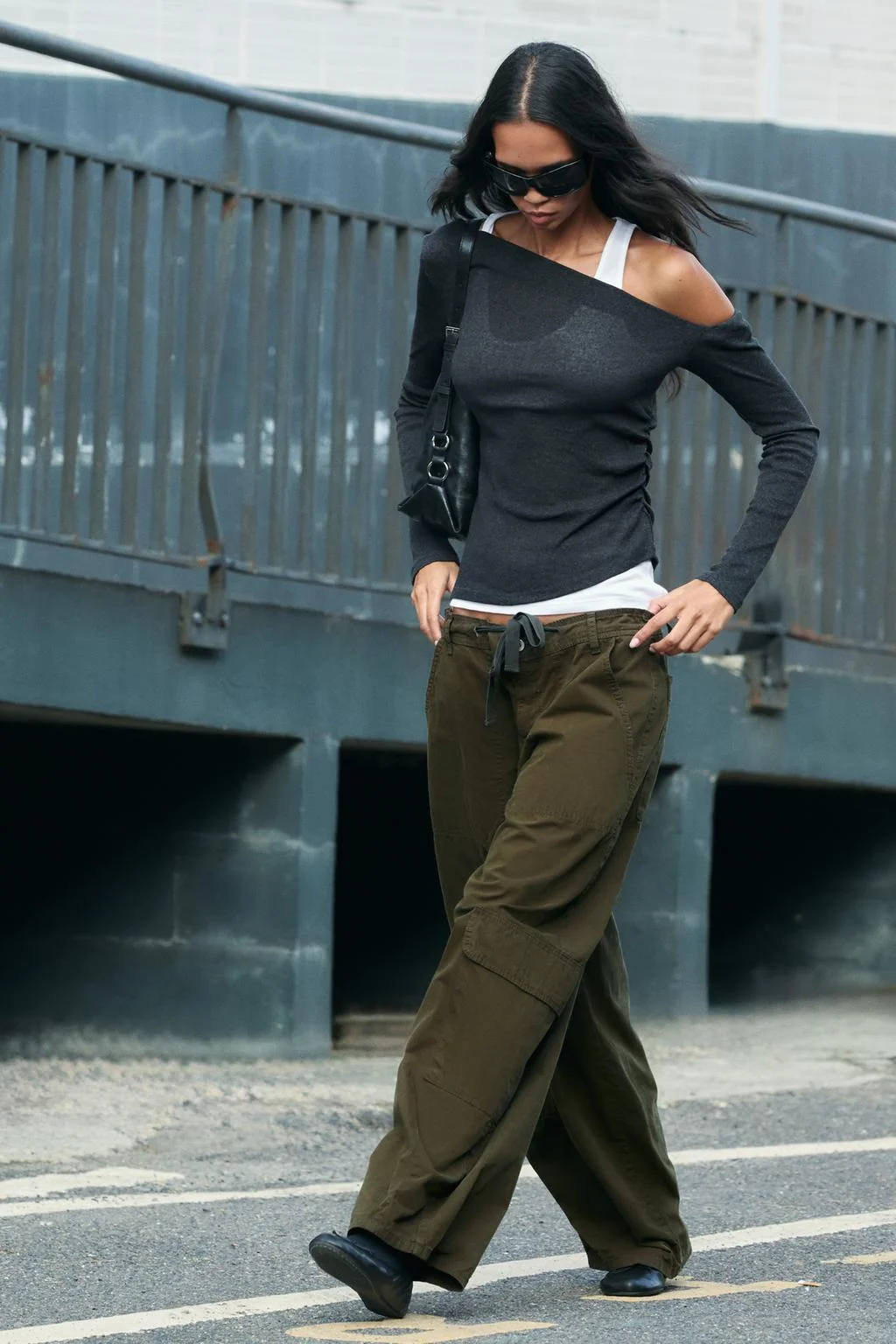 Двухслойный драпированный топ