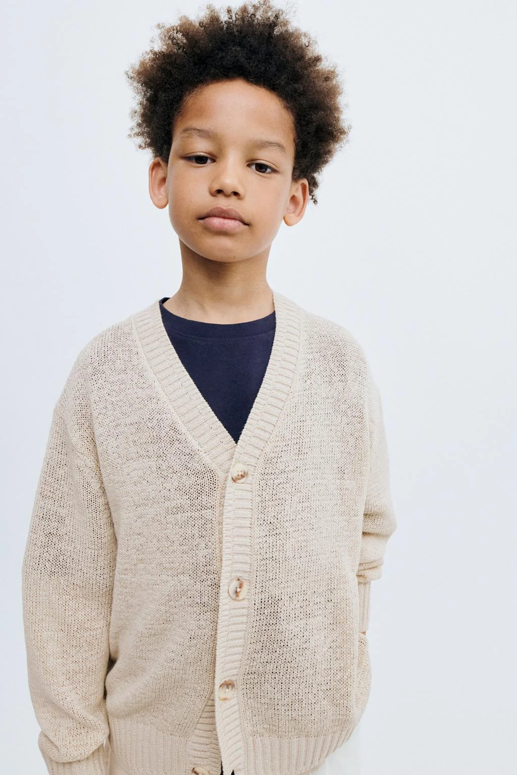 Сториз - трикотажный кардиган свободного кроя из льна и хлопка — STORIESZ