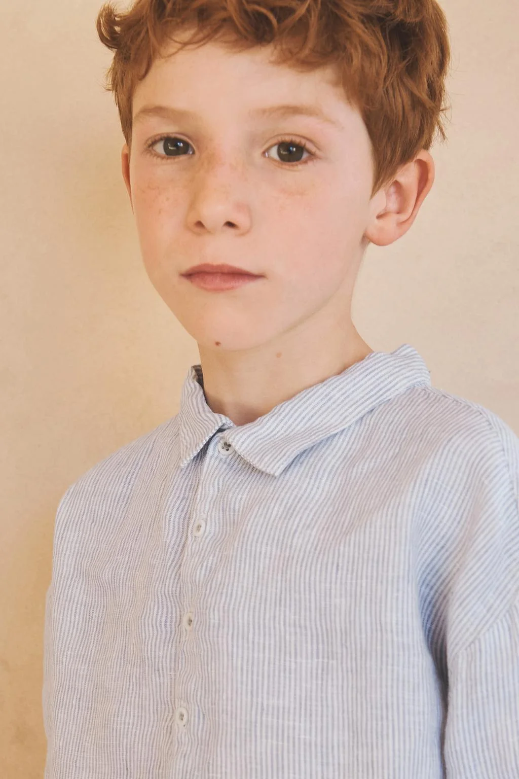 6-10 лет / Полосатая рубашка из 100% льна, лимитированная серия — Коллекция