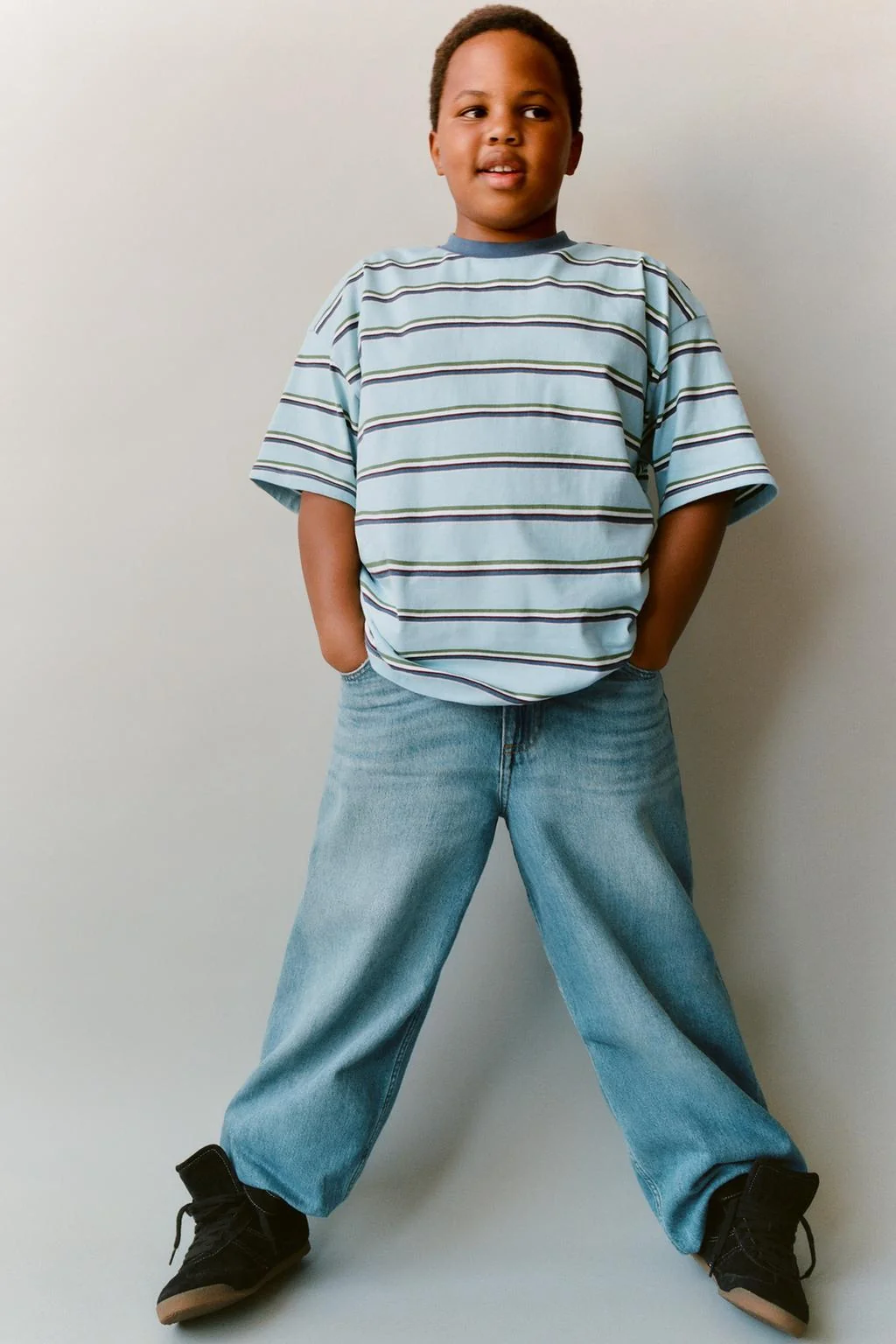 Футболка в полоску с принтом — 6-14 ЛЕТ | МАЛЬЧИК