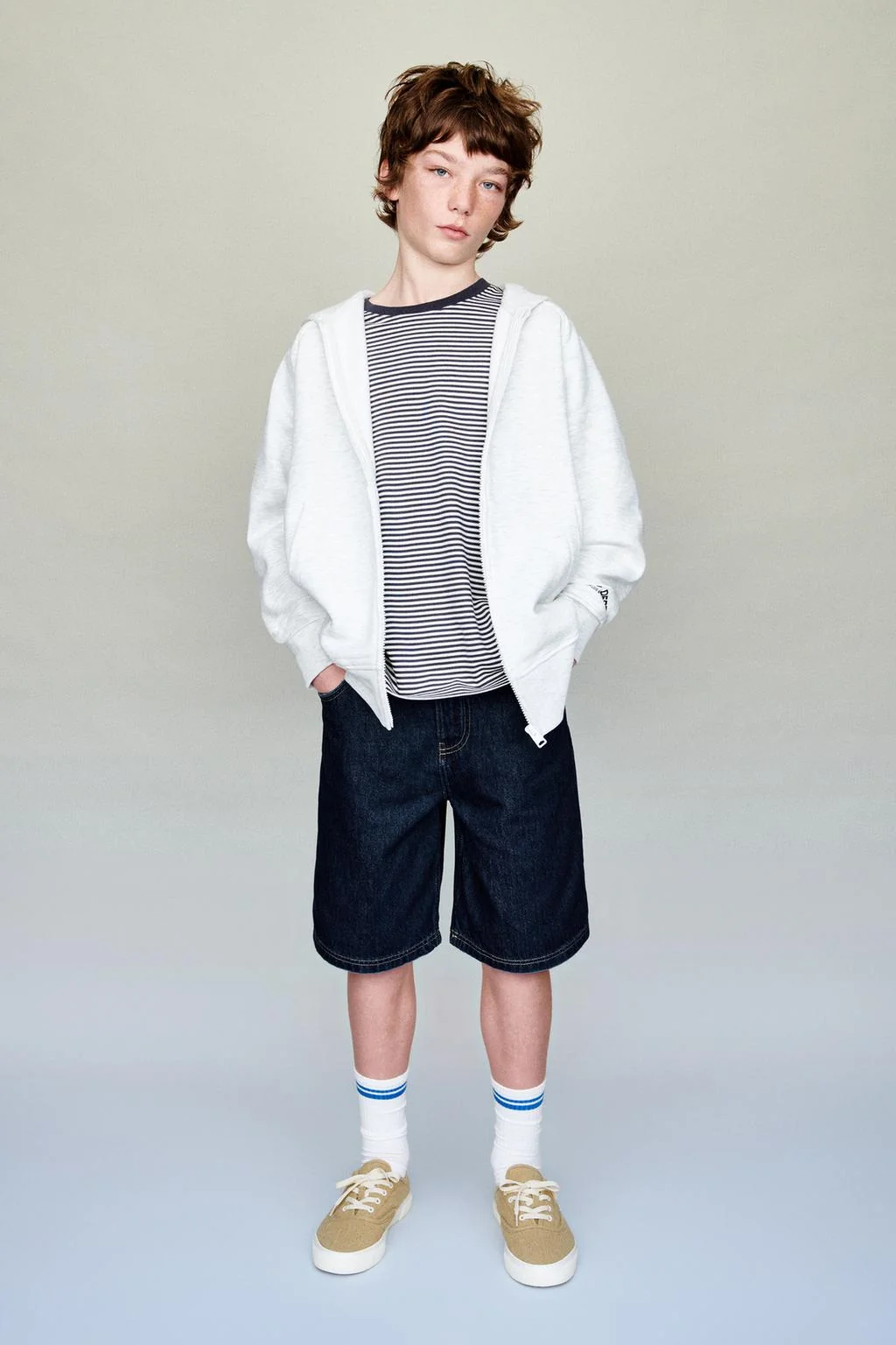 Шорты-бермуды из денима свободного мешковатого кроя — 6-14 ЛЕТ | МАЛЬЧИК