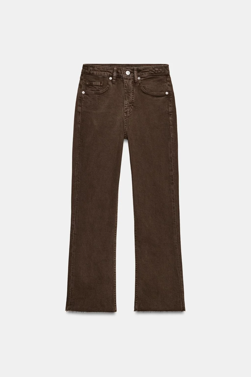 Укороченные джинсы trf с высокой посадкой и расклешёнными штанинами