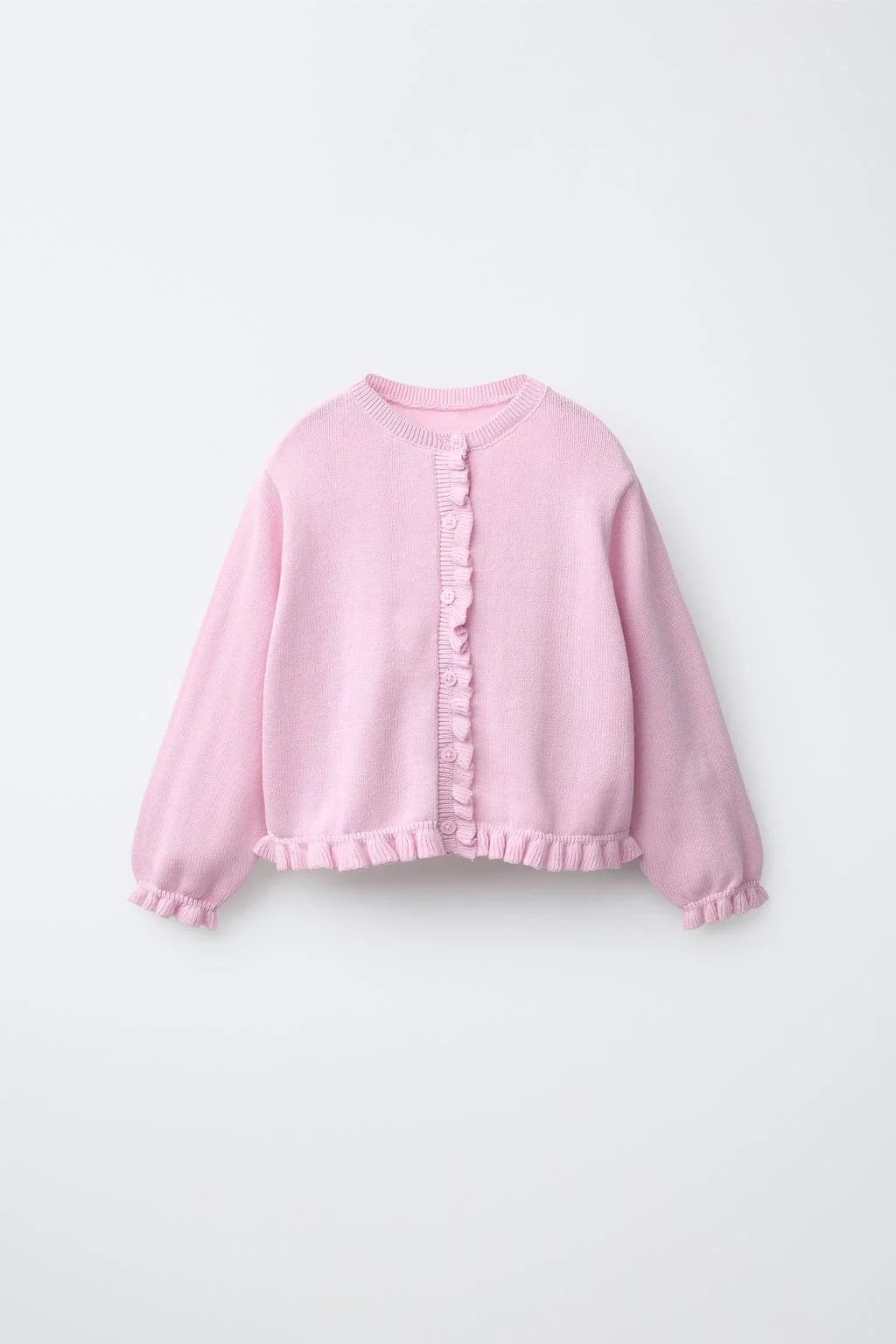 Кардиган трикотажный с оборками