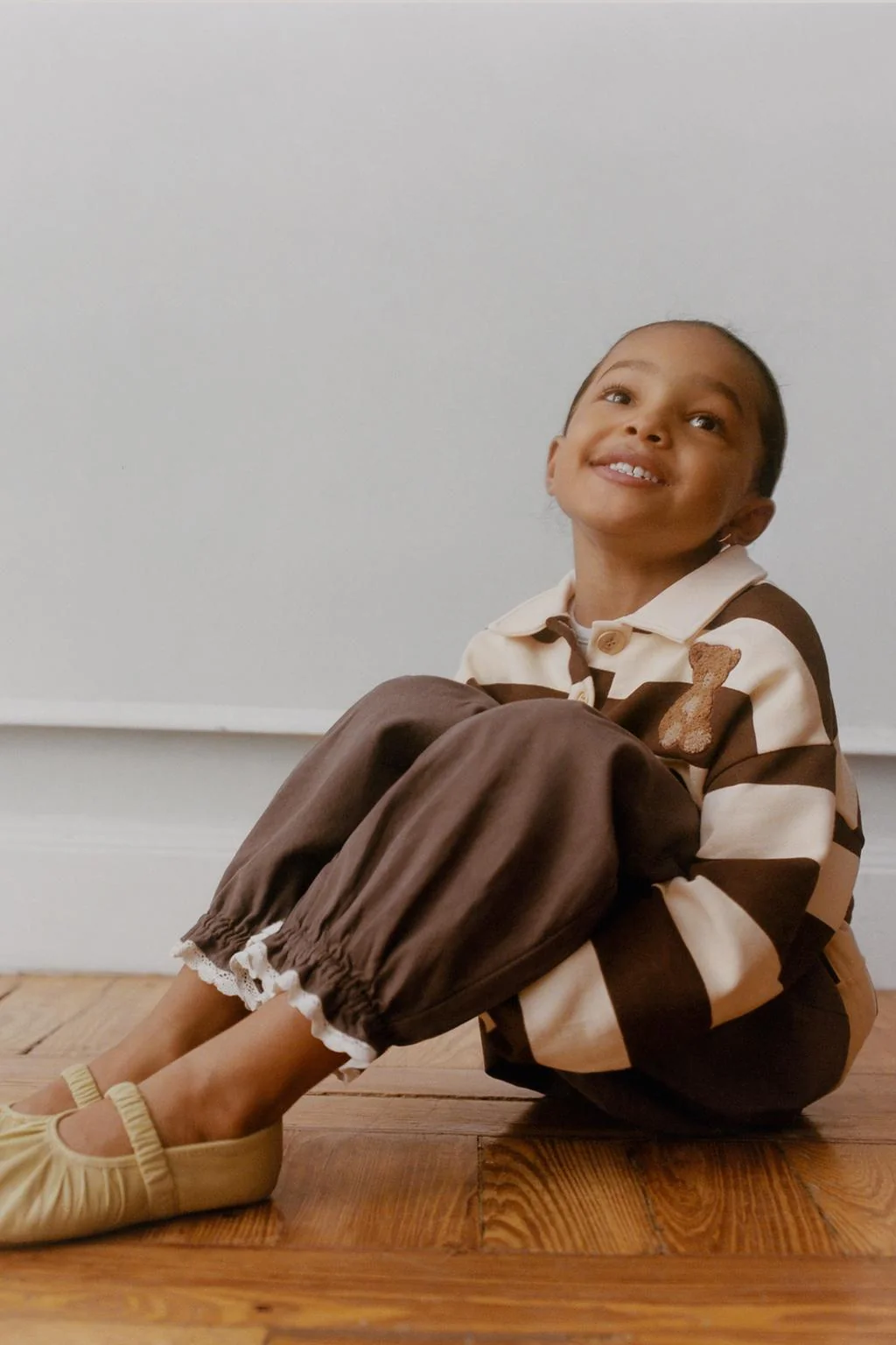 Полосатый поло-свитшот