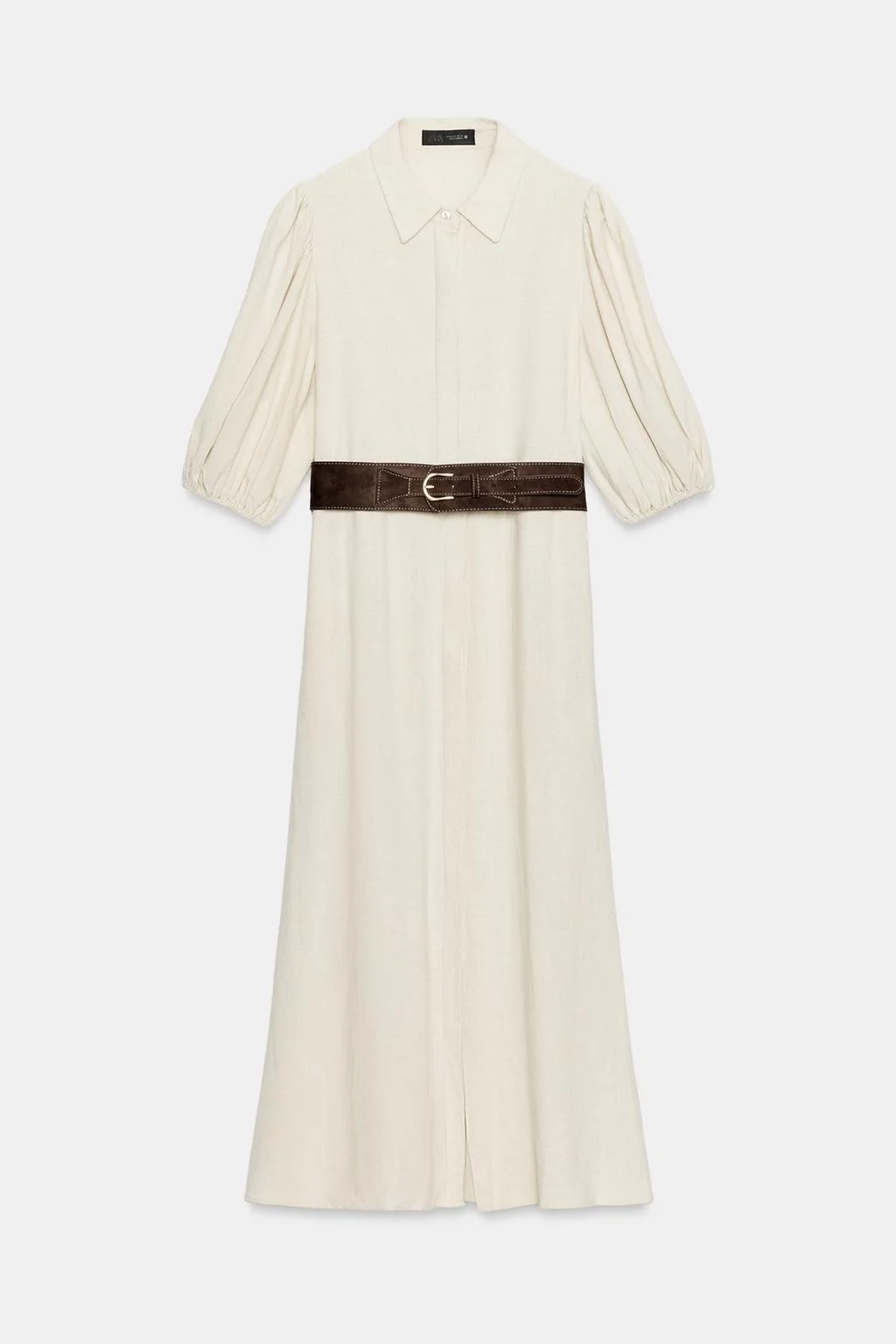 ЛЬНЯНОЕ ПЛАТЬЕ С ПОЯСОМ ДЛИНЫ MIDI