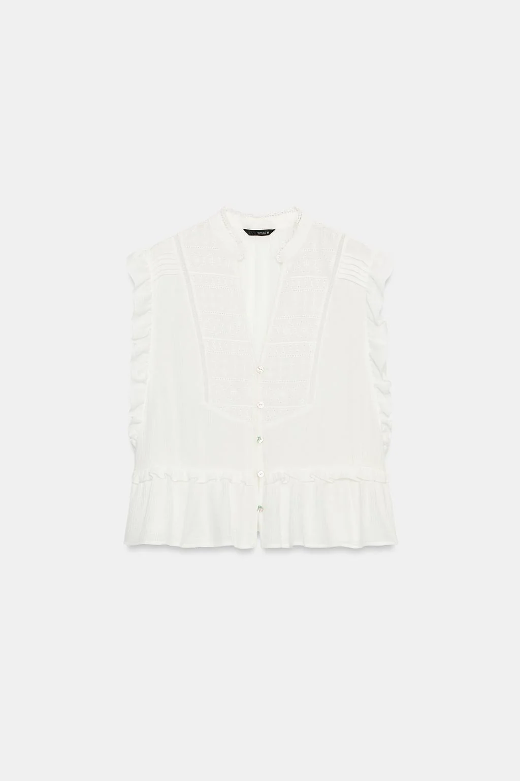 Топ с вышивкой и воланами